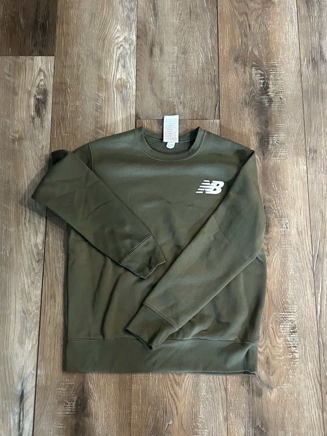 New Balance Crewneck Sweatshirt Size M Green Logo 4