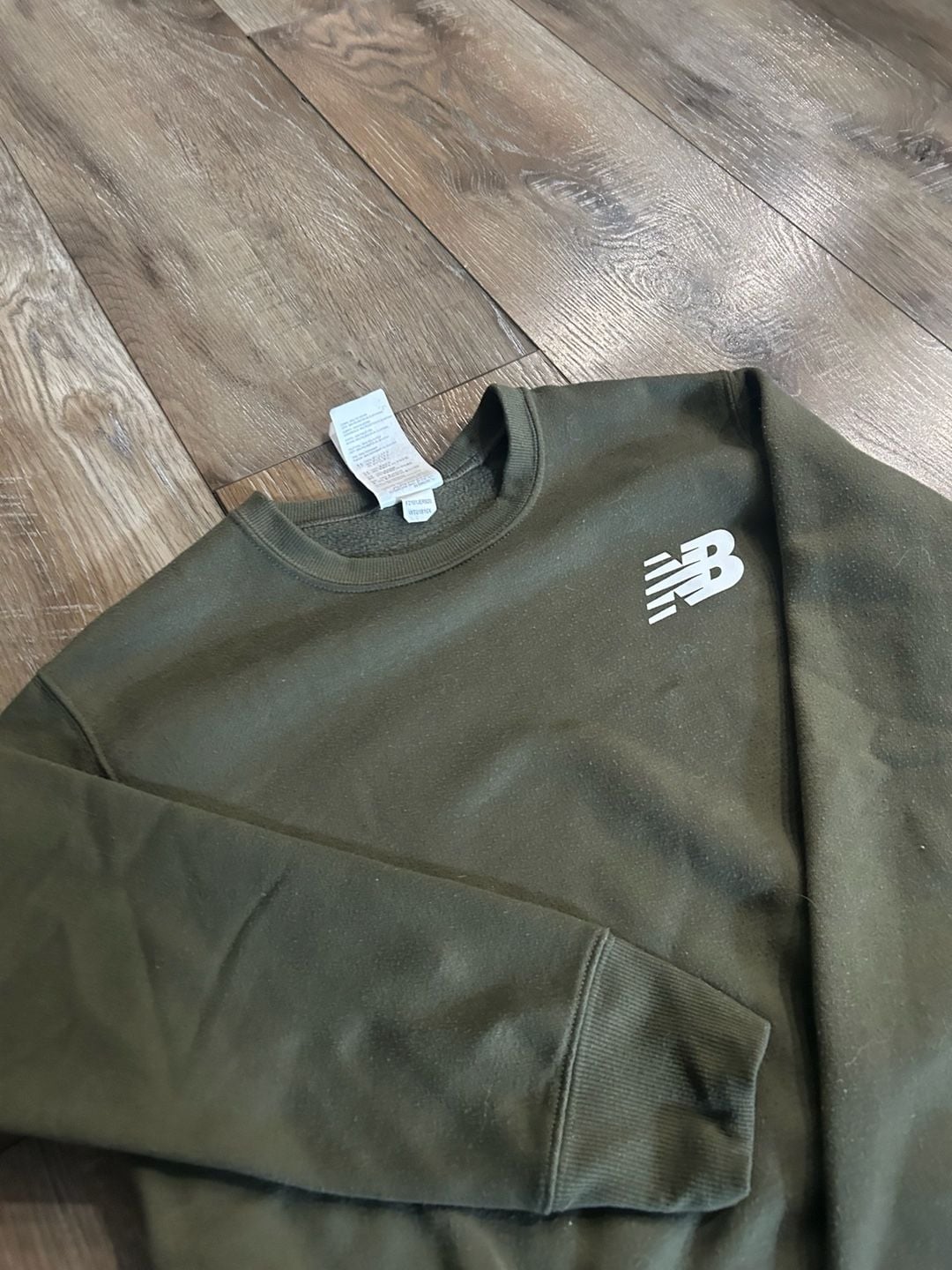 New Balance Crewneck Sweatshirt Size M Green Logo 5
