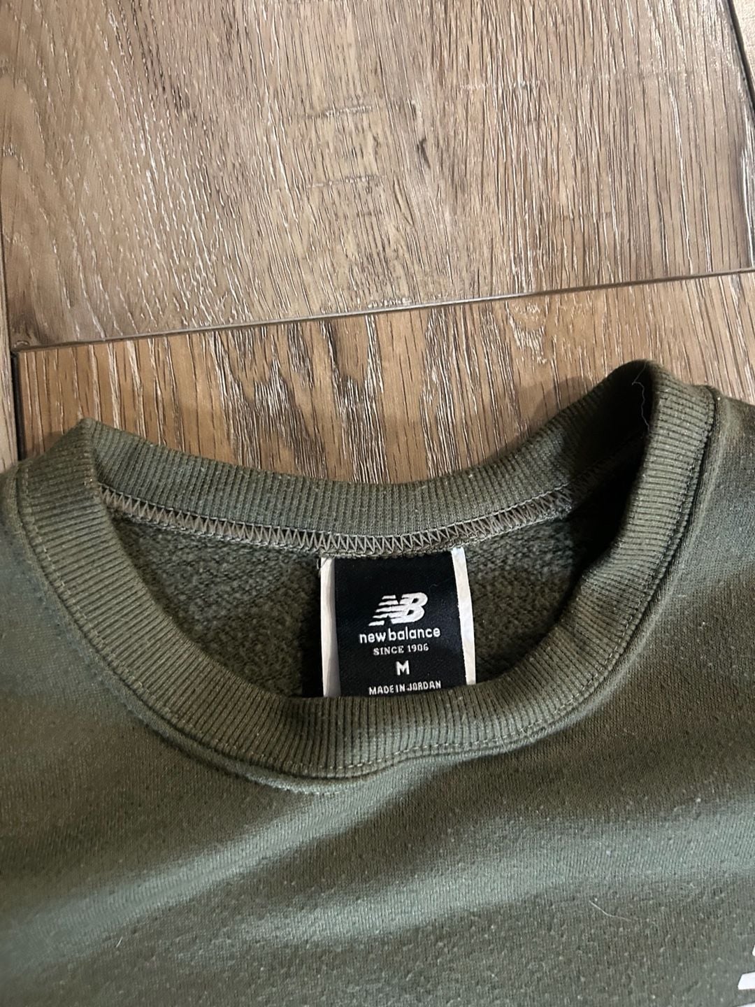 New Balance Crewneck Sweatshirt Size M Green Logo 6