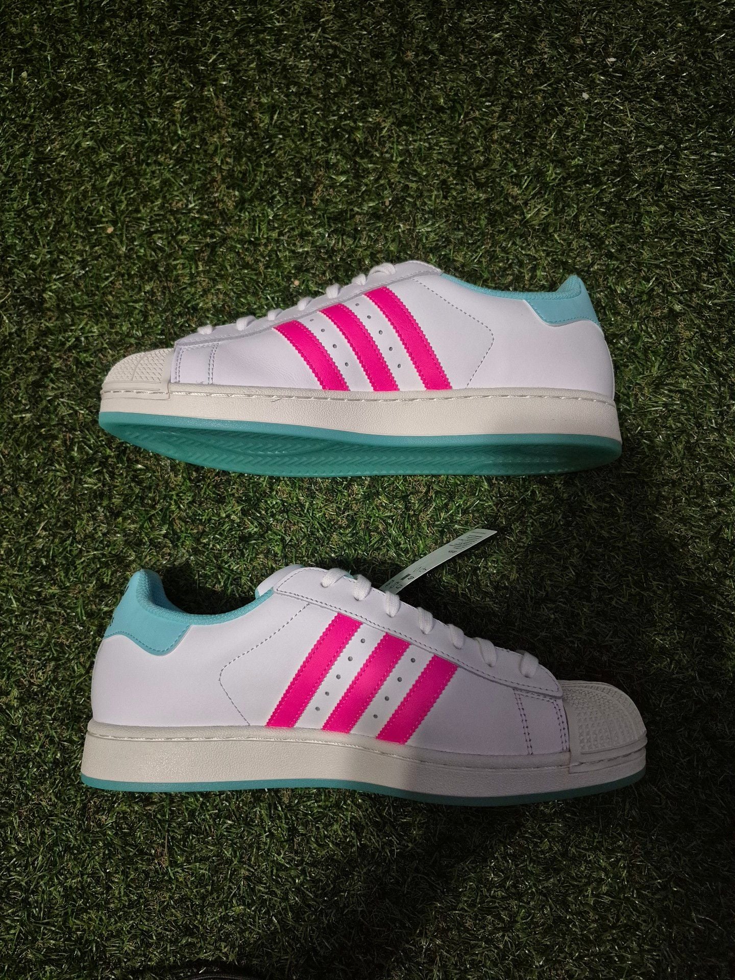 Adidas Superstar Messi Size 10.5 White Lucid Pink Flash Aqua 3