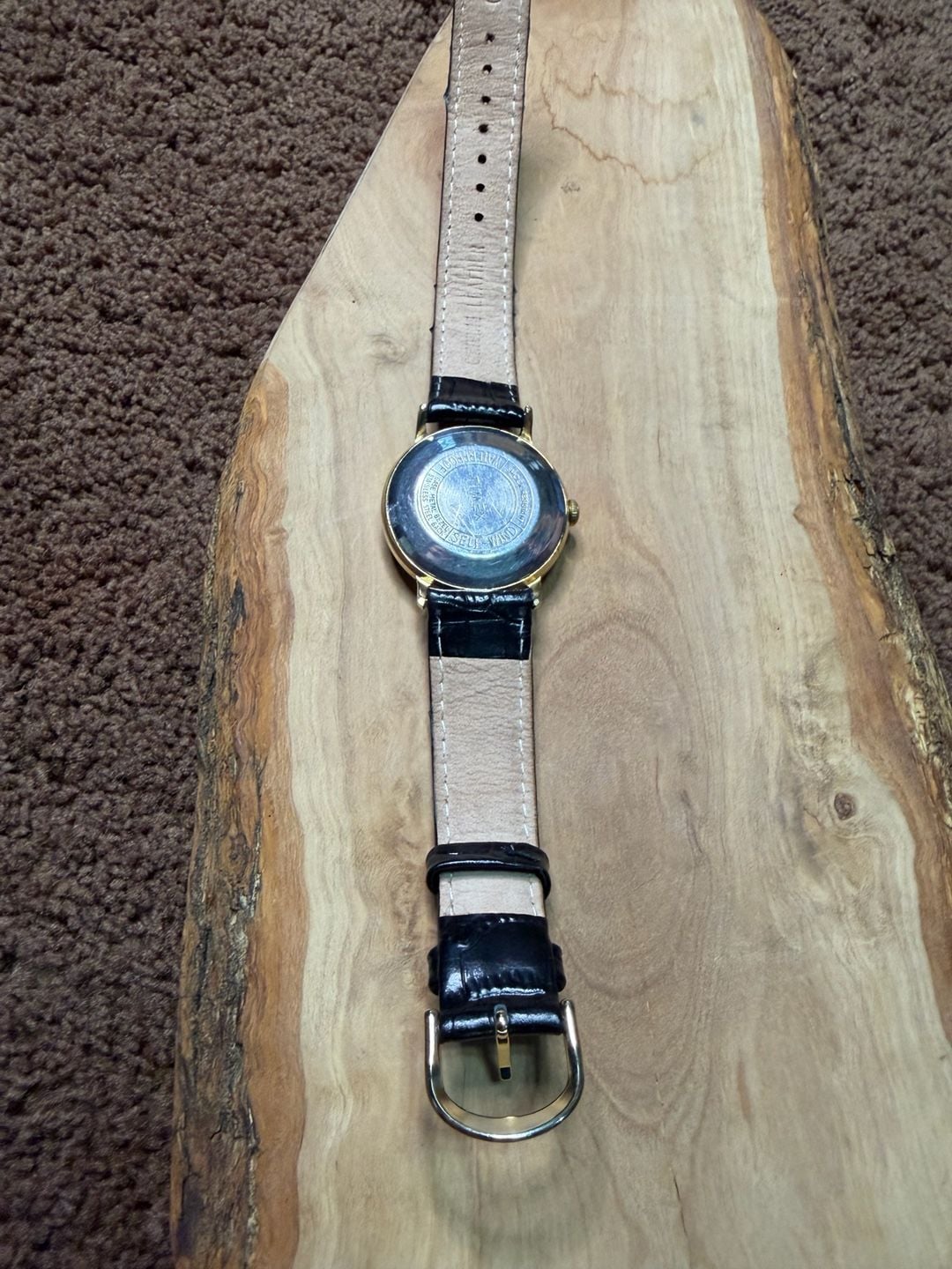 VINTAGE TIMEX 1968 21J AUTOMATIC MECHANICAL SELF-WIND MEN'S GOLDEN LEATHER WATCH 5