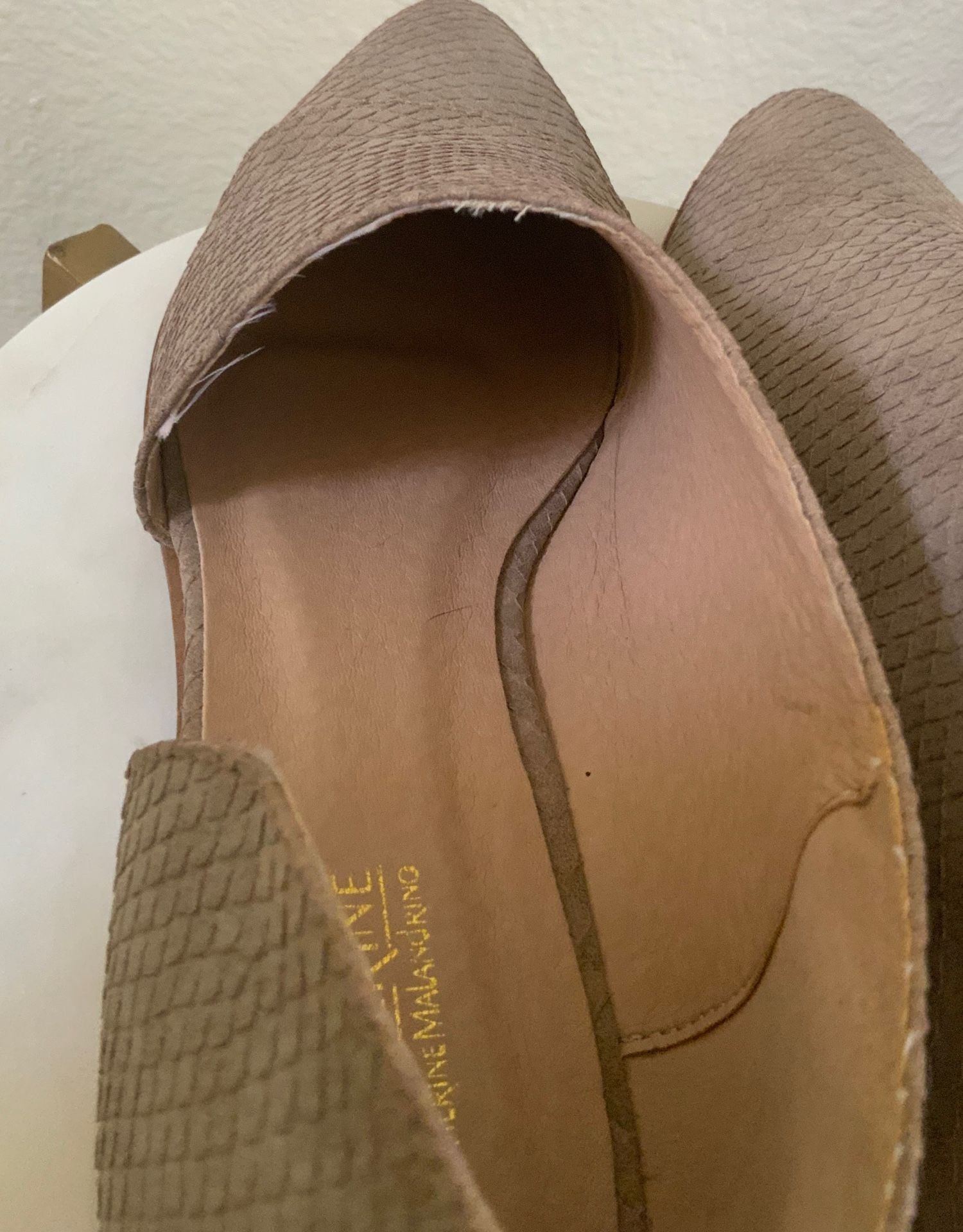 Catherine Malandrino D'Orsay Flat Size 8.5 Taupe Snake Print 9