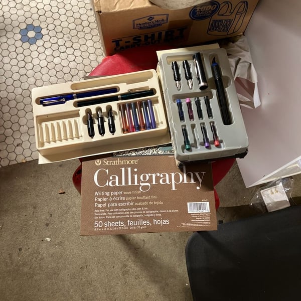 2 Calligraphy Sets With Pens Nibs and paper