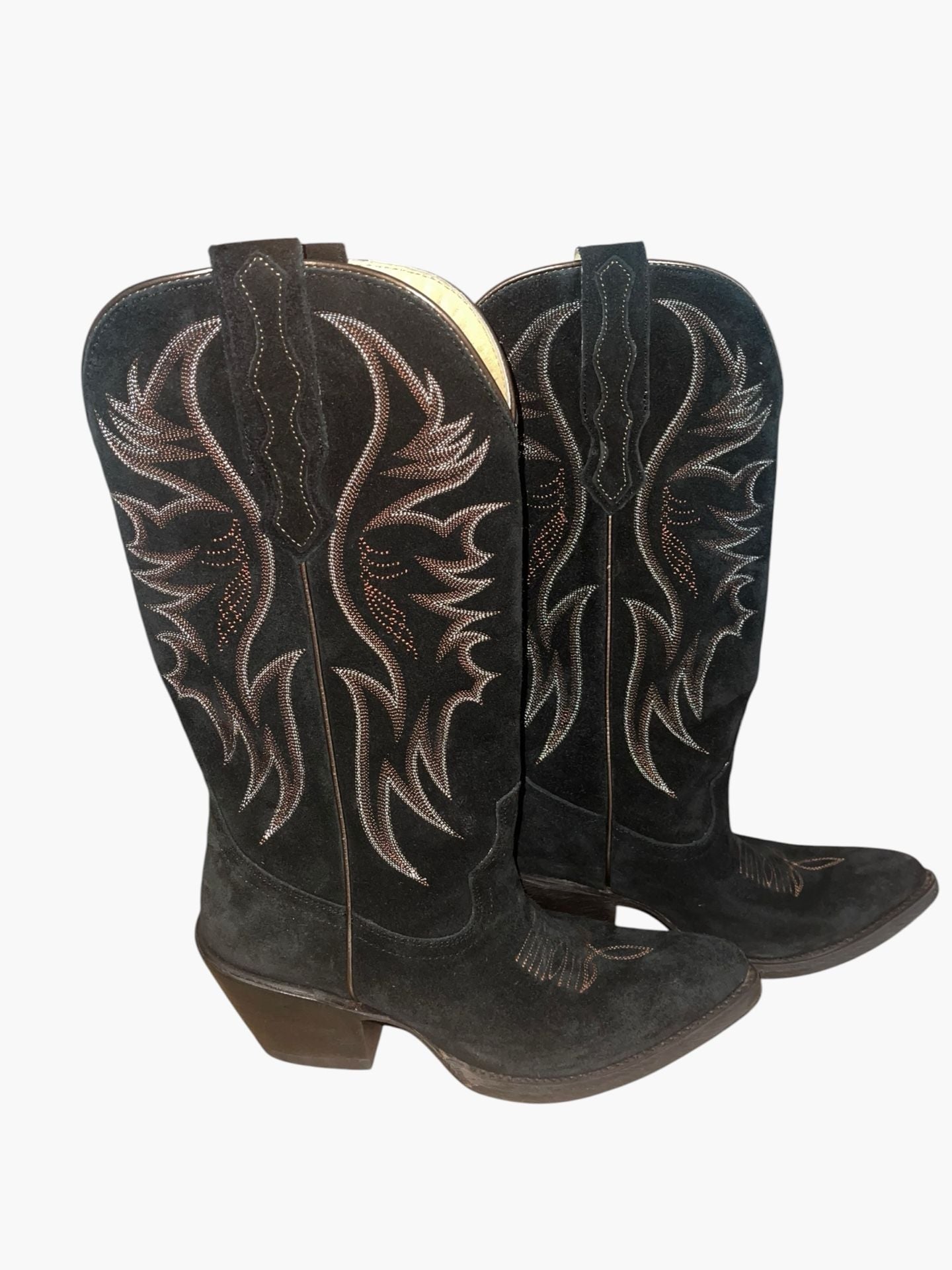 Idyllwind Miranda Lambert Black Suede Cowboy Boots 8B Western Embroidered 3