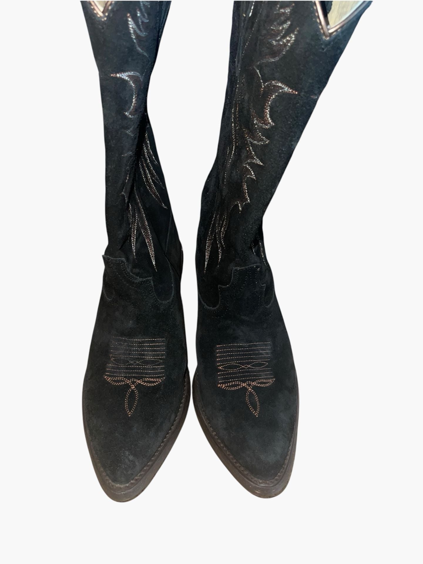 Idyllwind Miranda Lambert Black Suede Cowboy Boots 8B Western Embroidered 8
