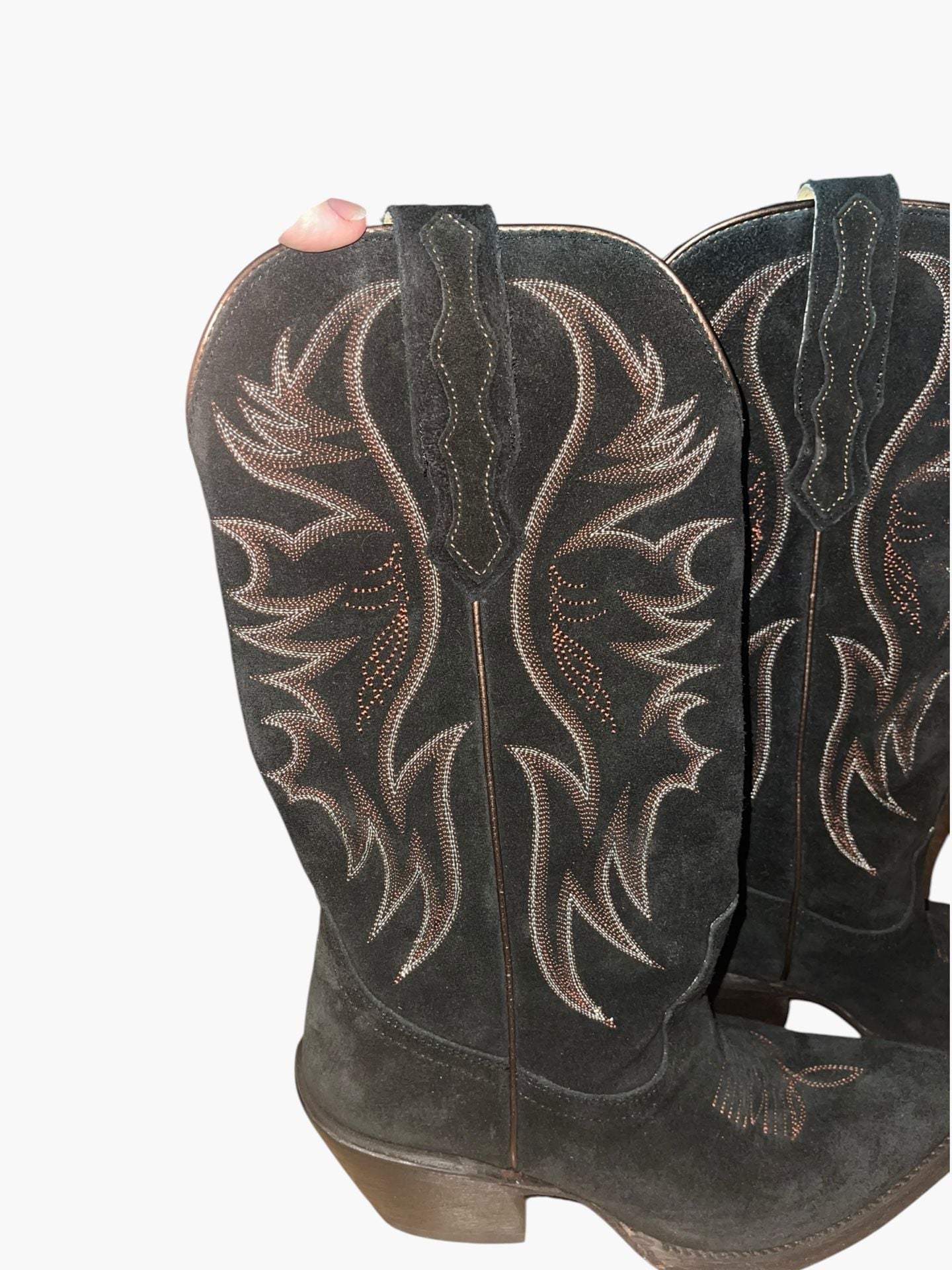 Idyllwind Miranda Lambert Black Suede Cowboy Boots 8B Western Embroidered 12