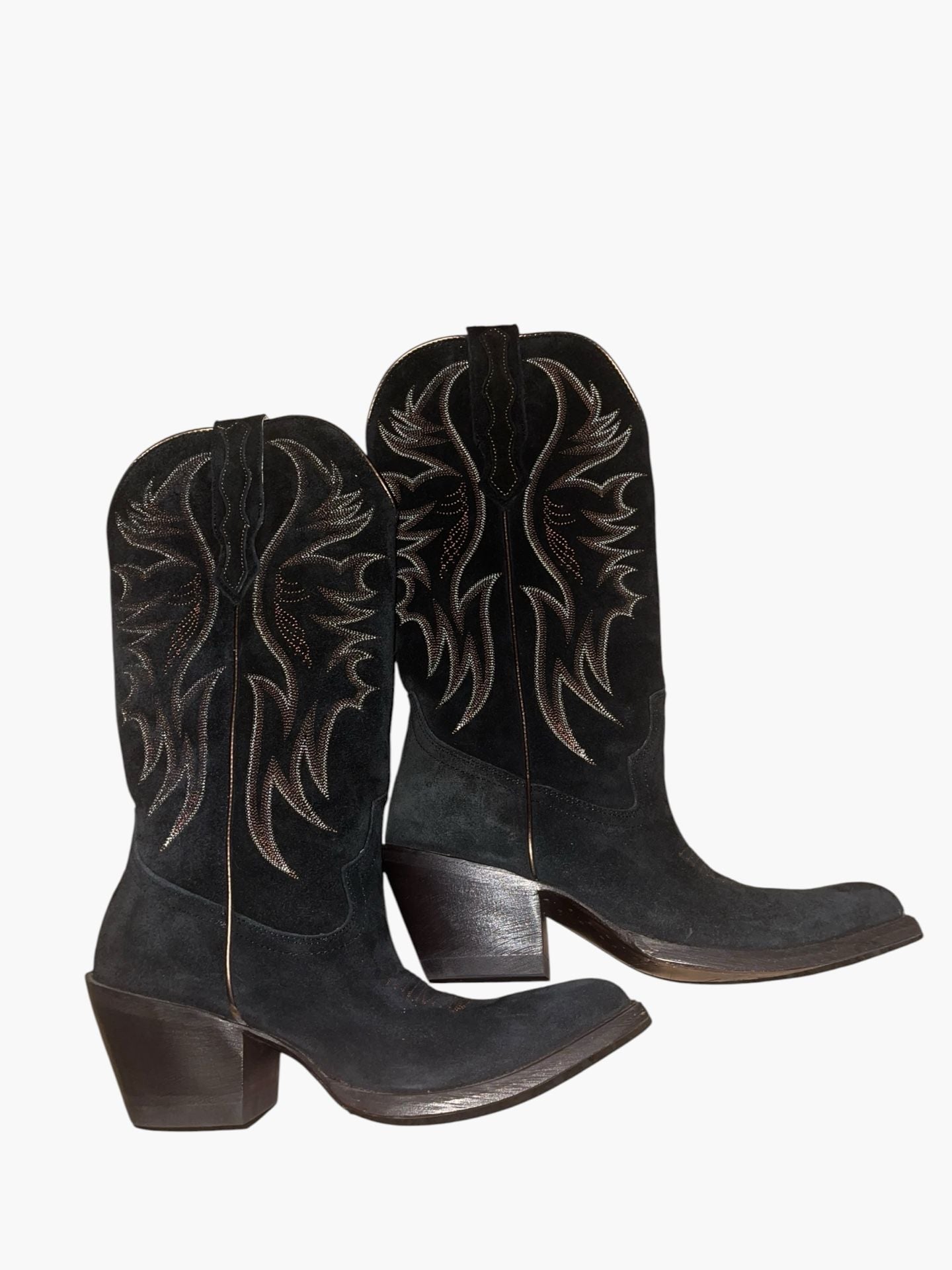 Idyllwind Miranda Lambert Black Suede Cowboy Boots 8B Western Embroidered 14