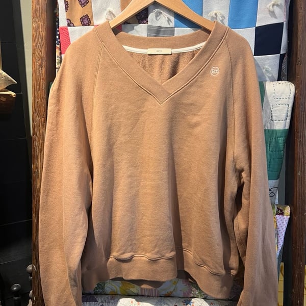 Recto V-Neck Sweatshirt Size F which is free size large best Tan Cotton