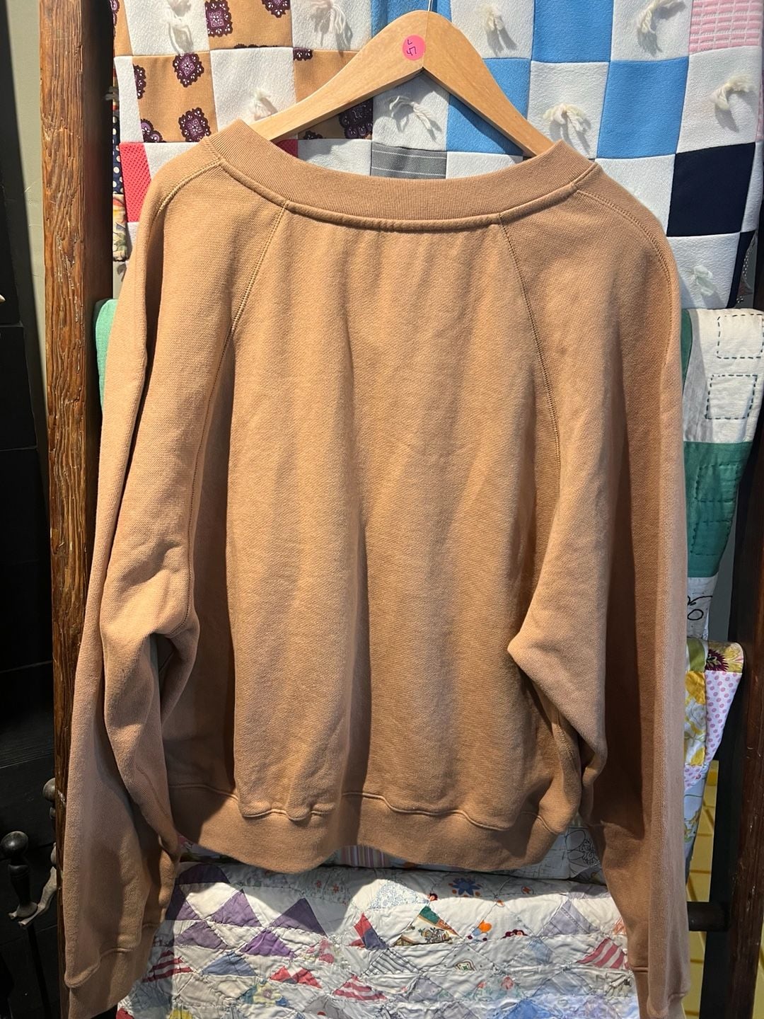 Recto V-Neck Sweatshirt Size F which is free size large best Tan Cotton 6