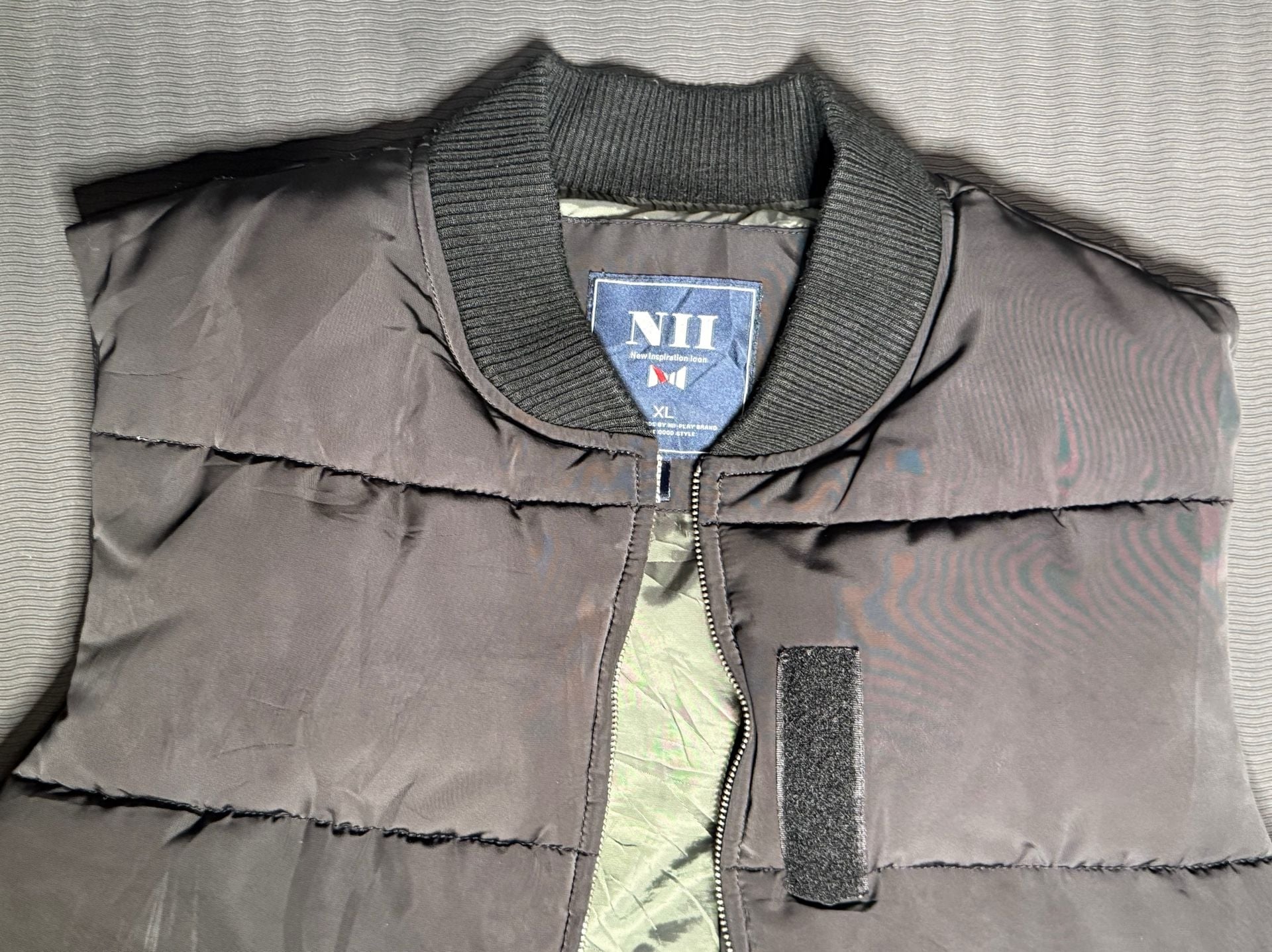 NII Puffer Vest Size XL Black Quilted Zip Up 7