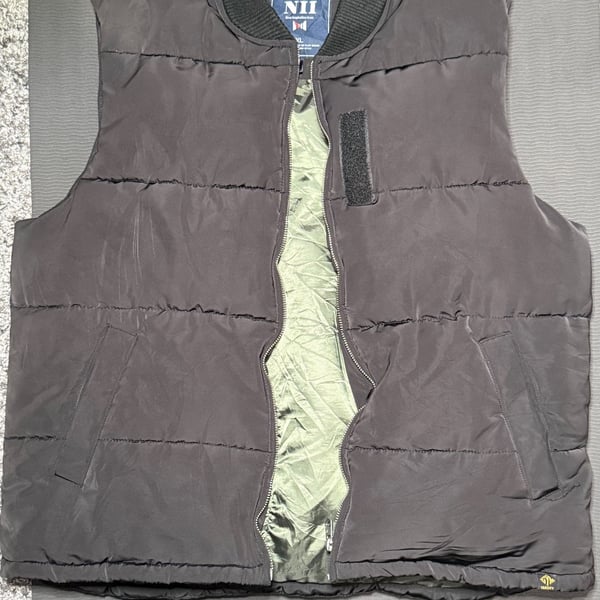 NII Puffer Vest Size XL Black Quilted Zip Up