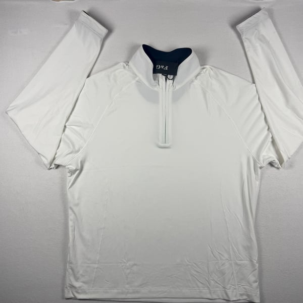 Fairway & Greene New School 1/4 Zip Pullover Size Large White Golf