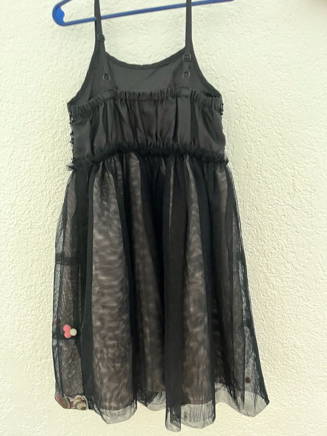 Cat & Jack Sequin Pom Pom Party Dress Size 6/6X Black 3