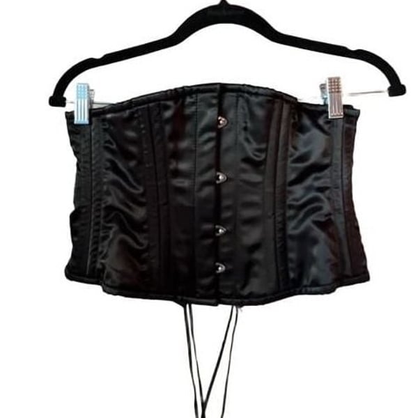 Orchard Corset Corset Size 26 Black Satin Underbust