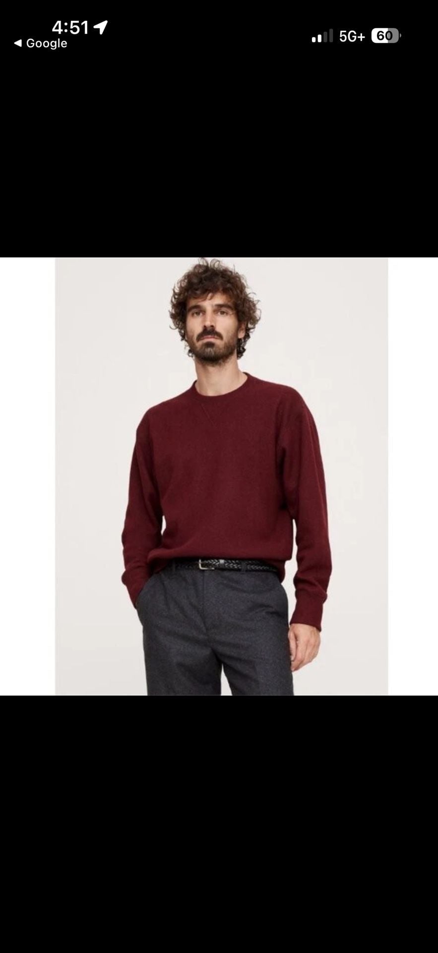 Banana Republic  Brushed Crew-Neck Sweatshirt W/ Wool Size L Burgundy  10