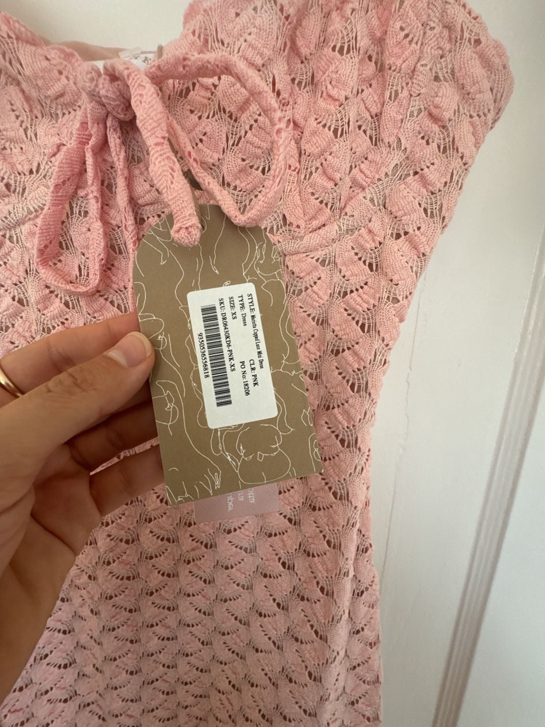 Meshki Marietta Cupped Lace Mini Dress Size XS Pink Barbiecore Barbie Coquette Ballerina 6