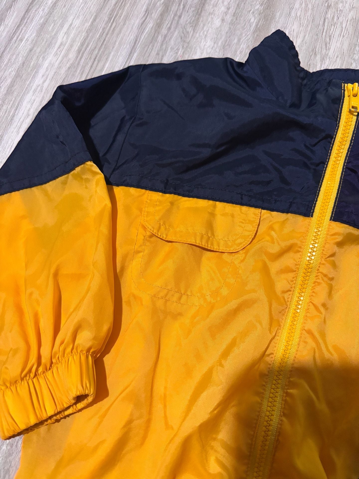 Vintage 90s Disney Winnie The Pooh Yellow Navy Windbreaker Jacket 24M 6
