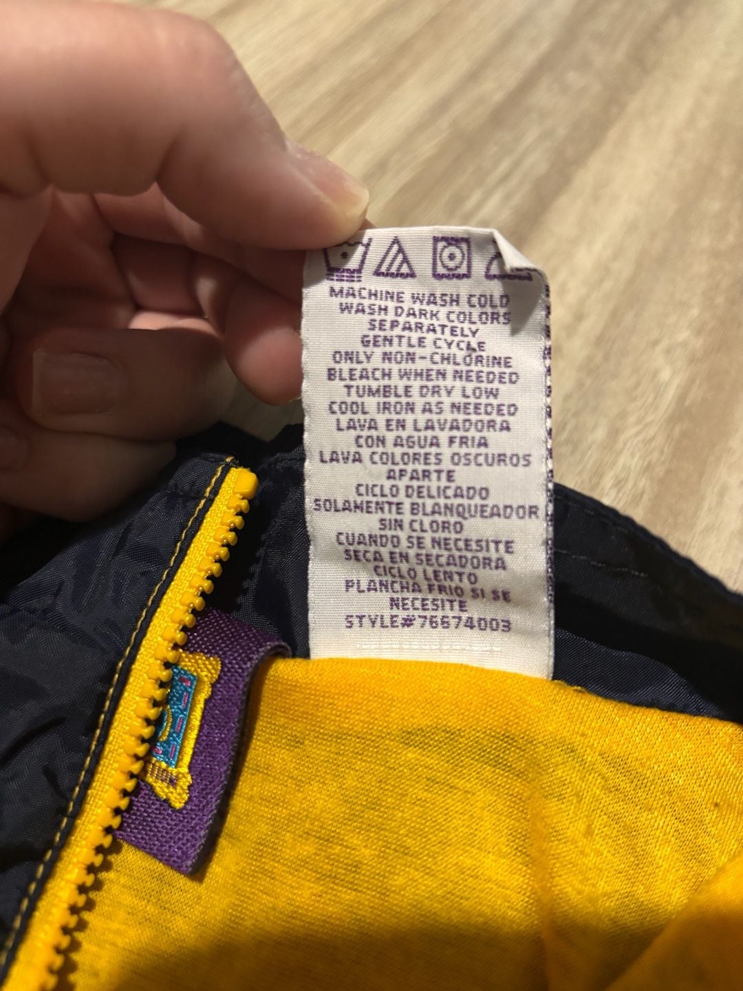 Vintage 90s Disney Winnie The Pooh Yellow Navy Windbreaker Jacket 24M 8