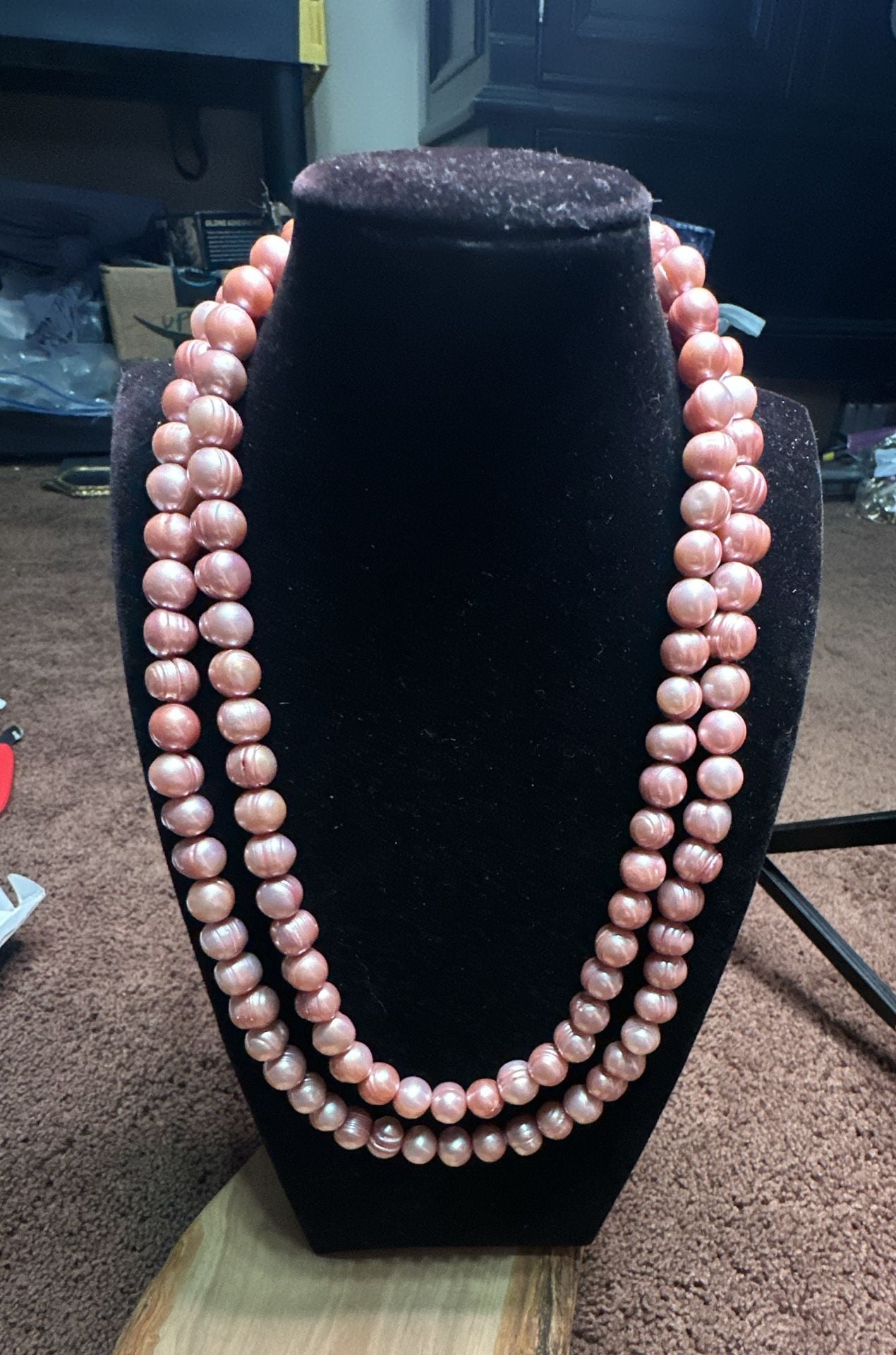 Pink Freshwater Pearl Long Strand Necklace Unbranded 5