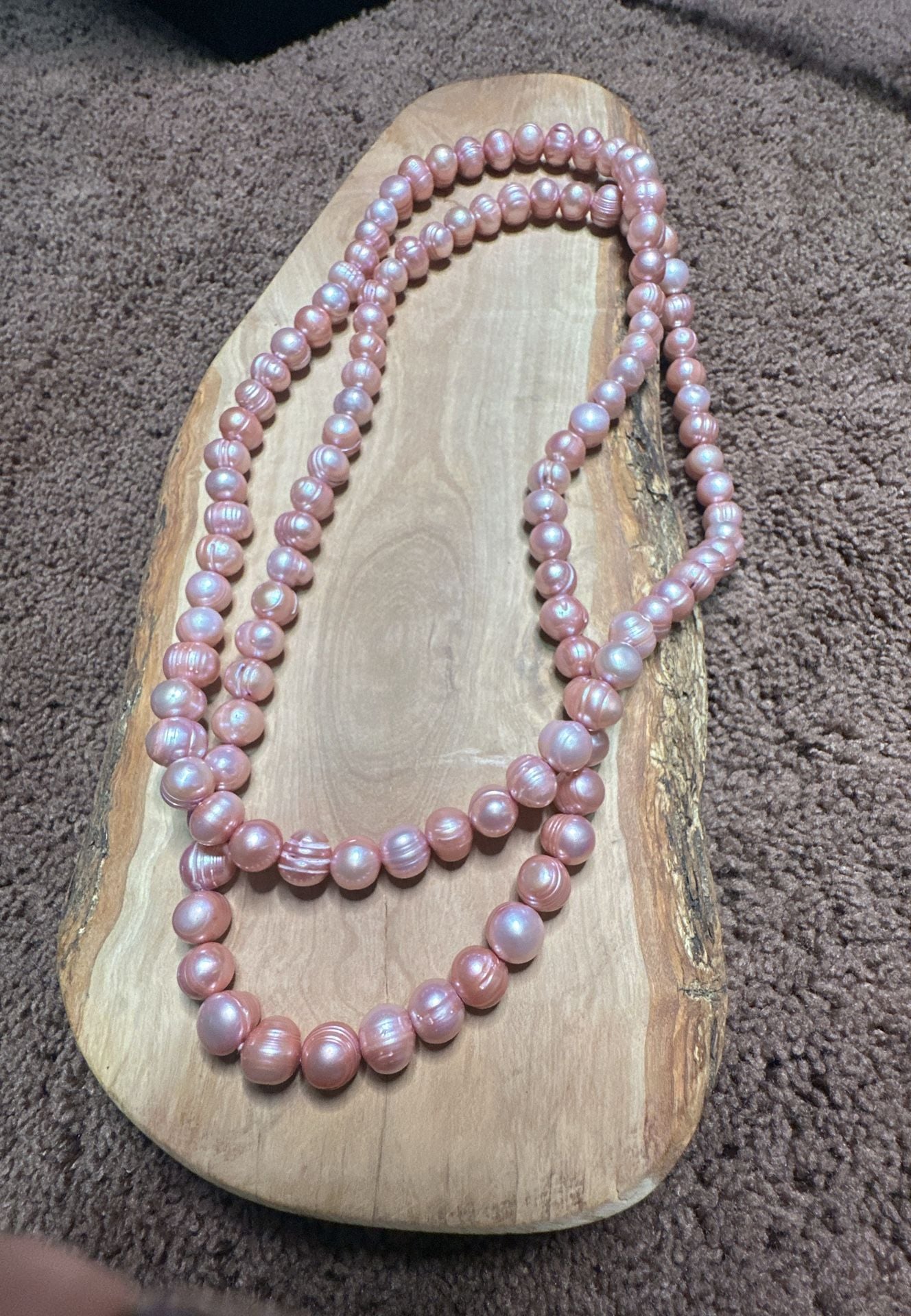 Pink Freshwater Pearl Long Strand Necklace Unbranded 4