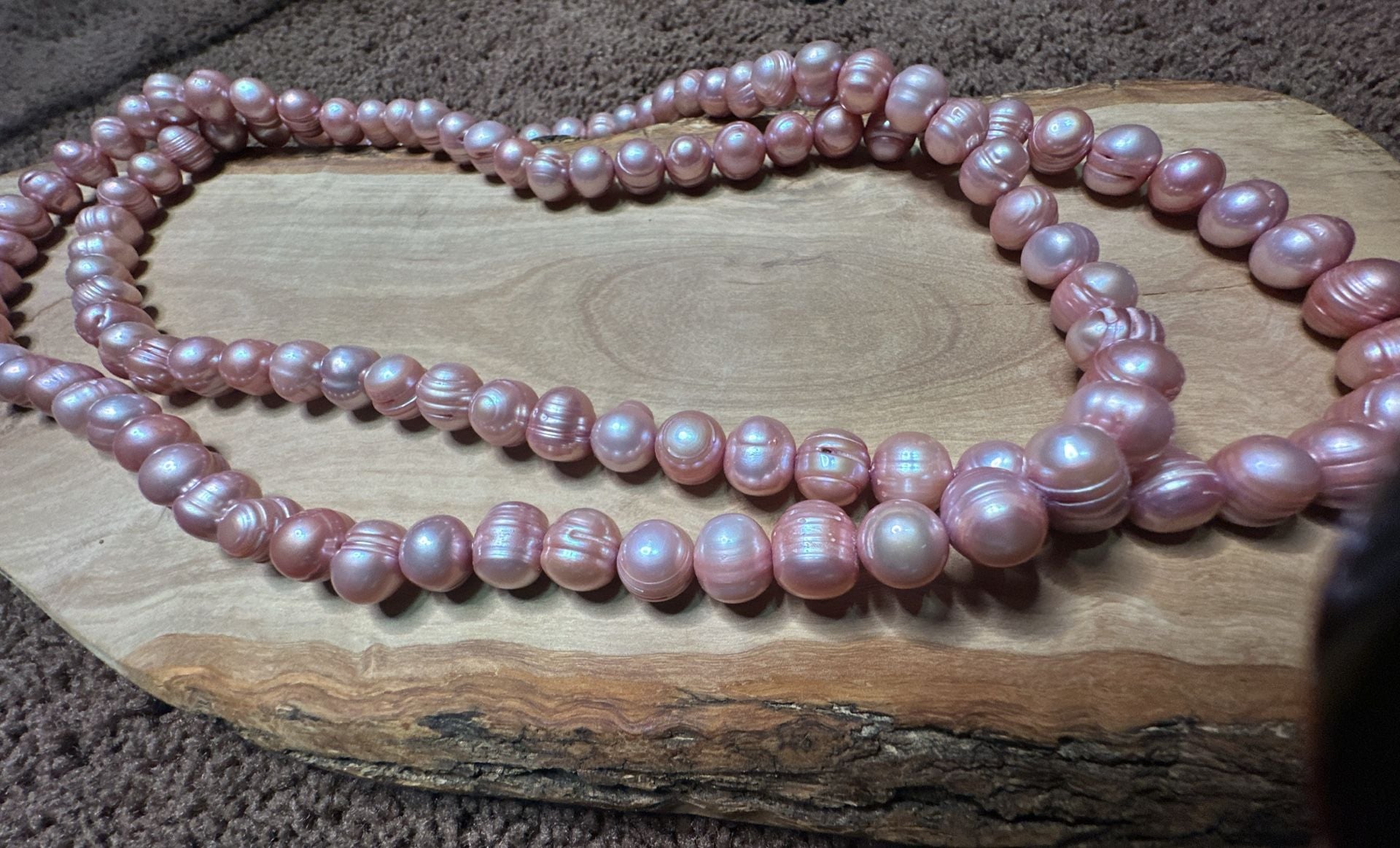 Pink Freshwater Pearl Long Strand Necklace Unbranded 3