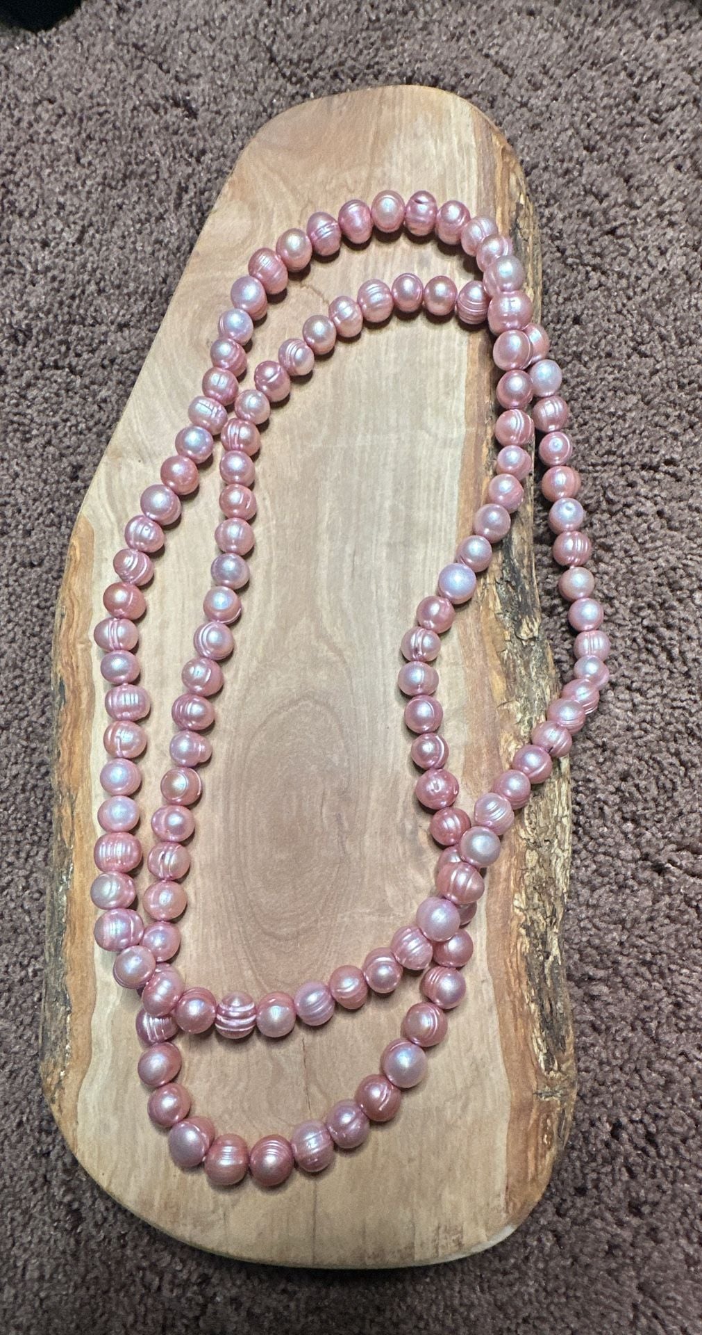 Pink Freshwater Pearl Long Strand Necklace Unbranded 2