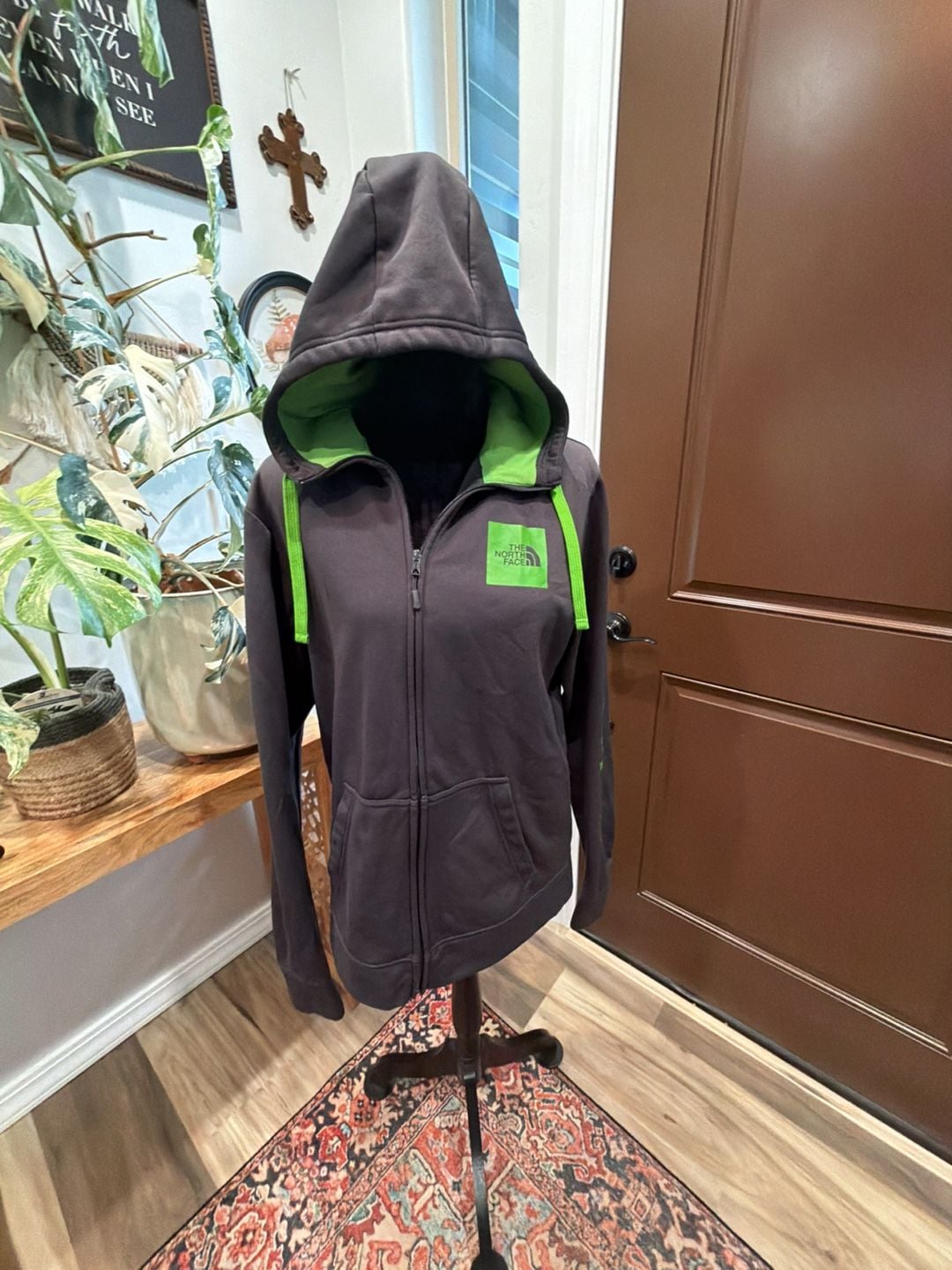 The North Face Surgent Full Zip Hoodie Size M Gray Green Sweatshirt 7