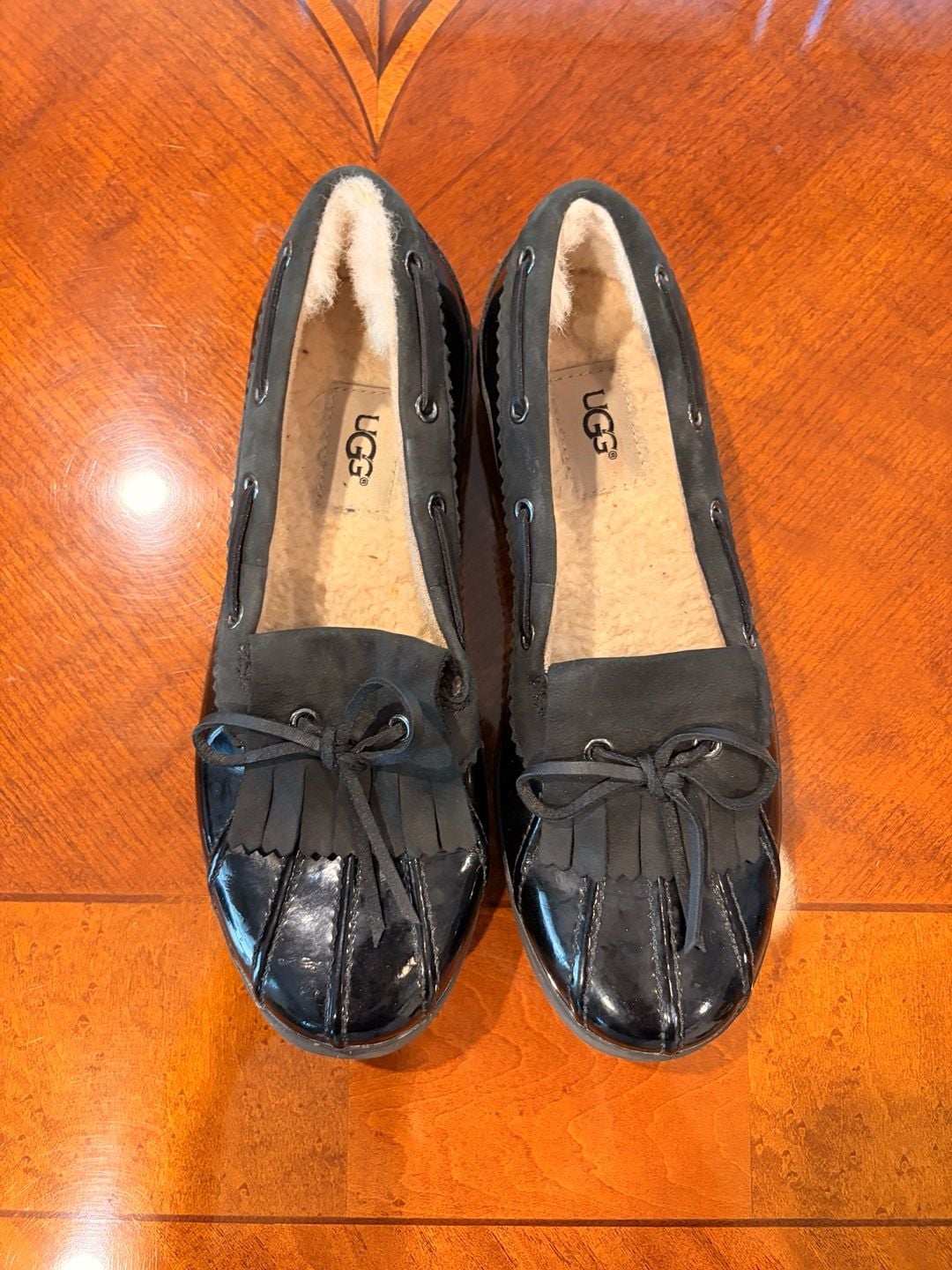 UGG Ashdale Duck Shoes Size 8 Black Waterproof Leather Moccasins 3