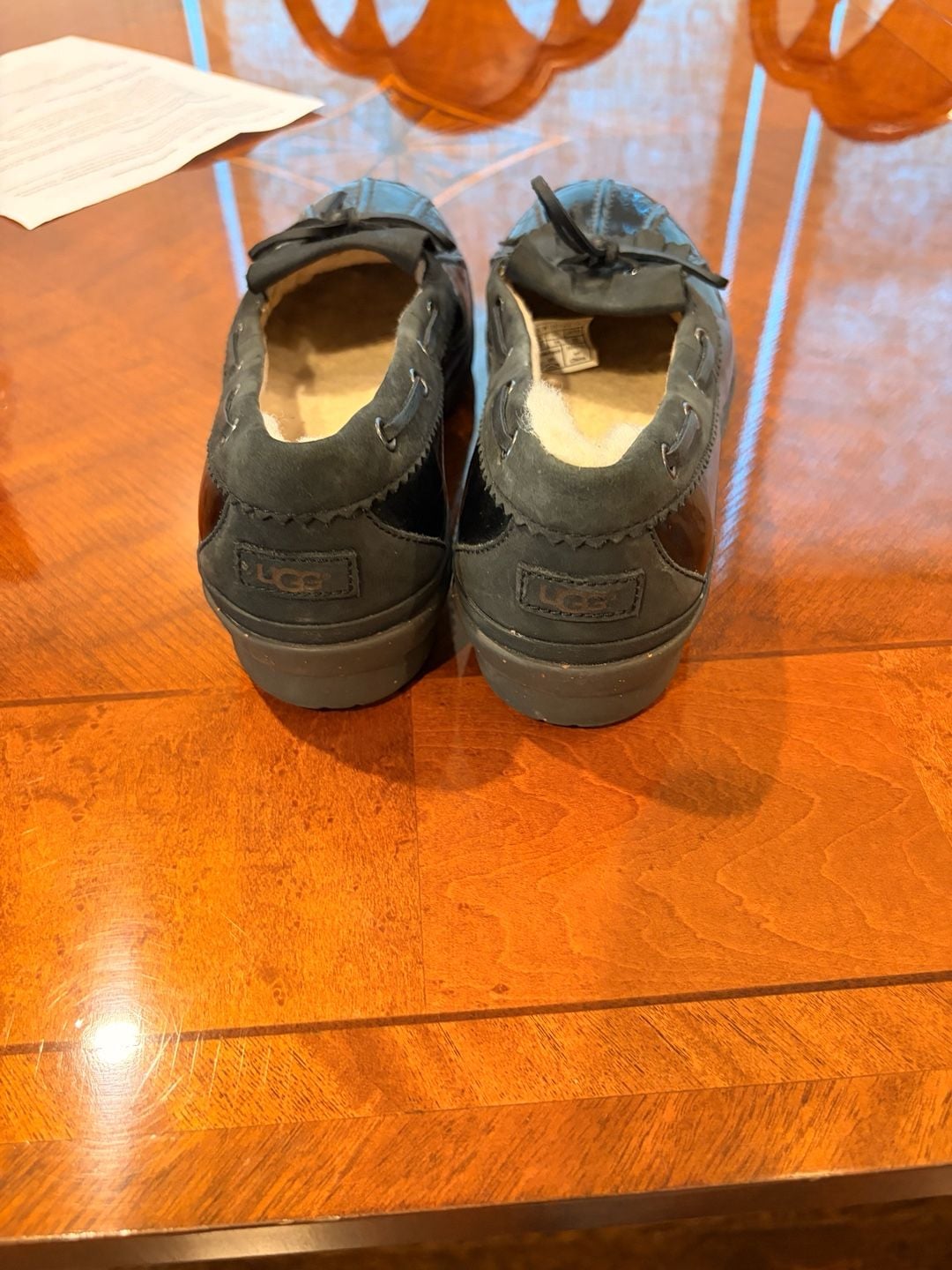 UGG Ashdale Duck Shoes Size 8 Black Waterproof Leather Moccasins 4