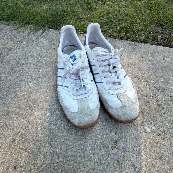 Adidas Samba OG Size 12 White Lucid Blue Leather