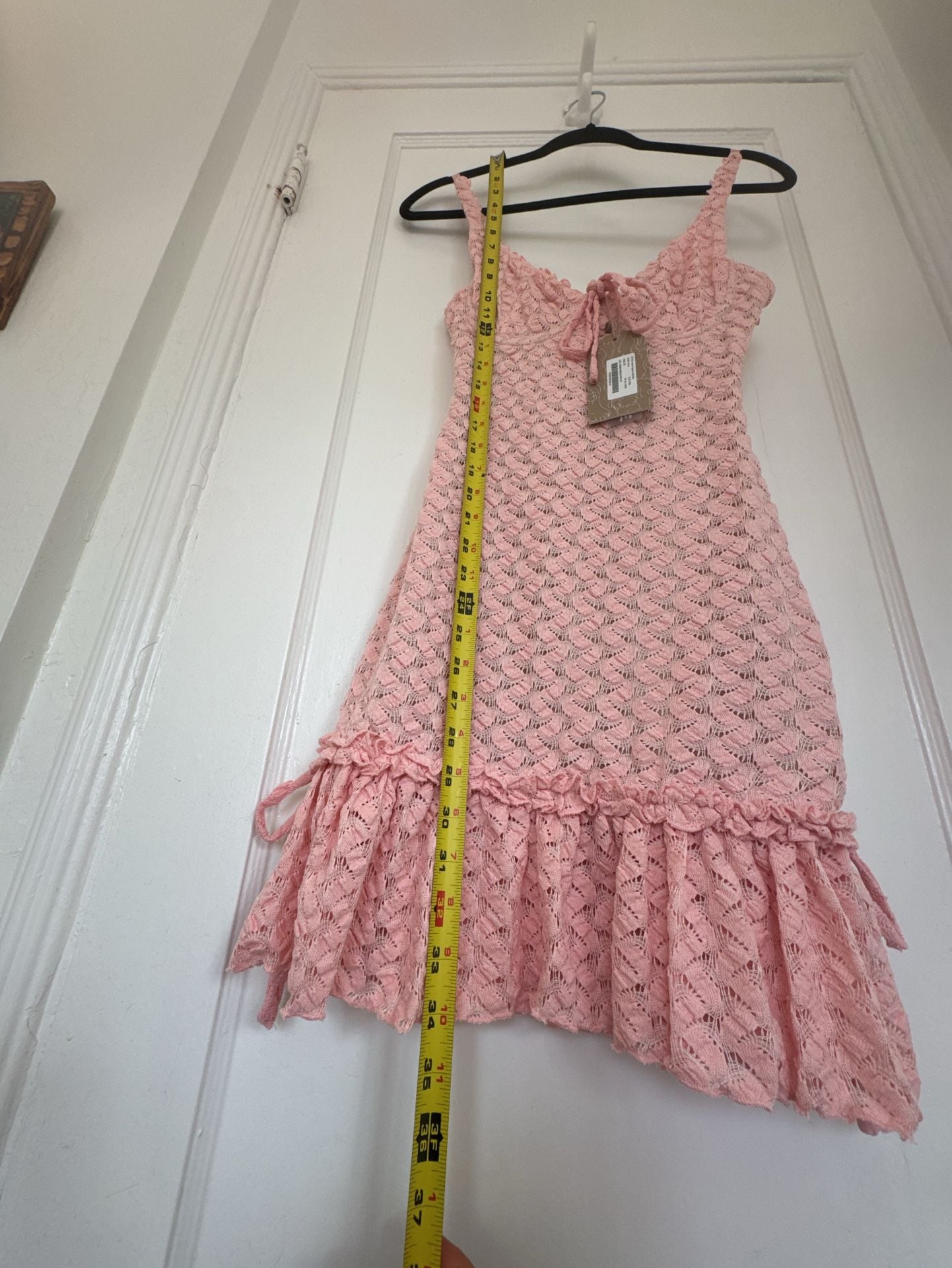 Meshki Marietta Cupped Lace Mini Dress Size XS Pink Barbiecore Barbie Coquette Ballerina 8