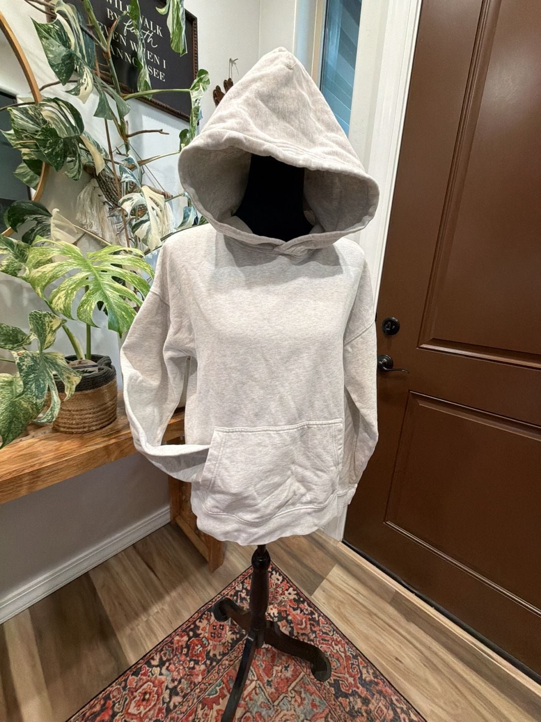 Aeropostale Hoodie Size S Light Grey Pullover Sweatshirt 2