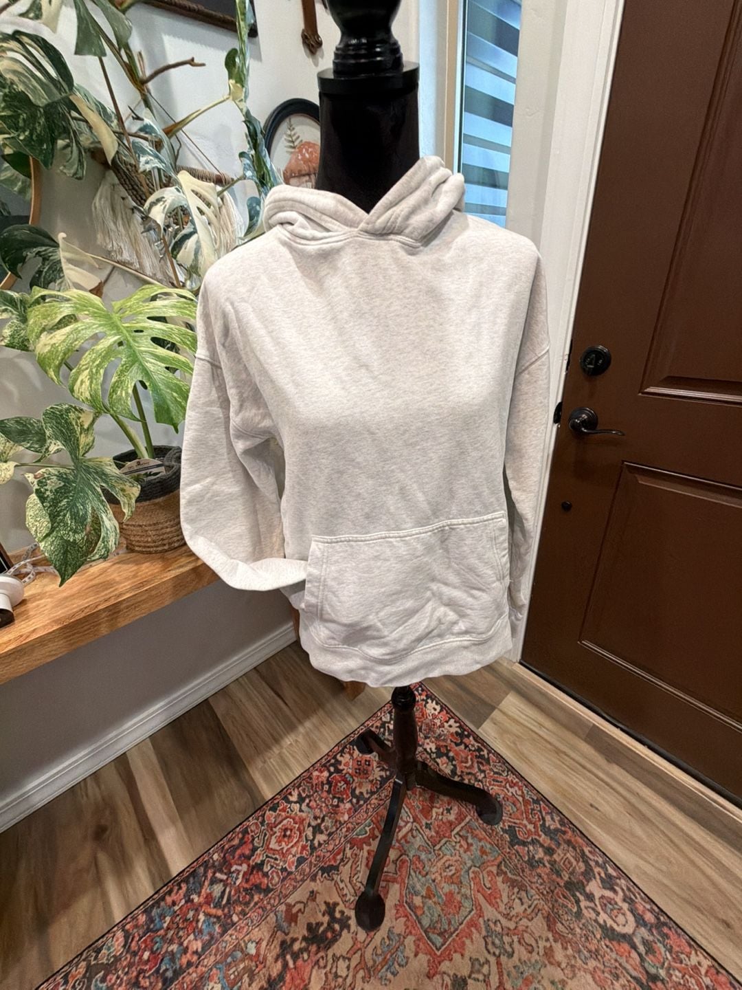 Aeropostale Hoodie Size S Light Grey Pullover Sweatshirt 4