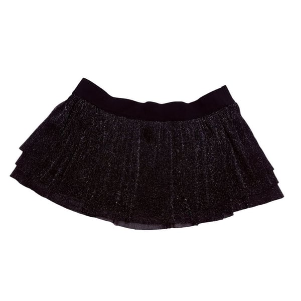 Black Sparkly Pleated Mini Skirt