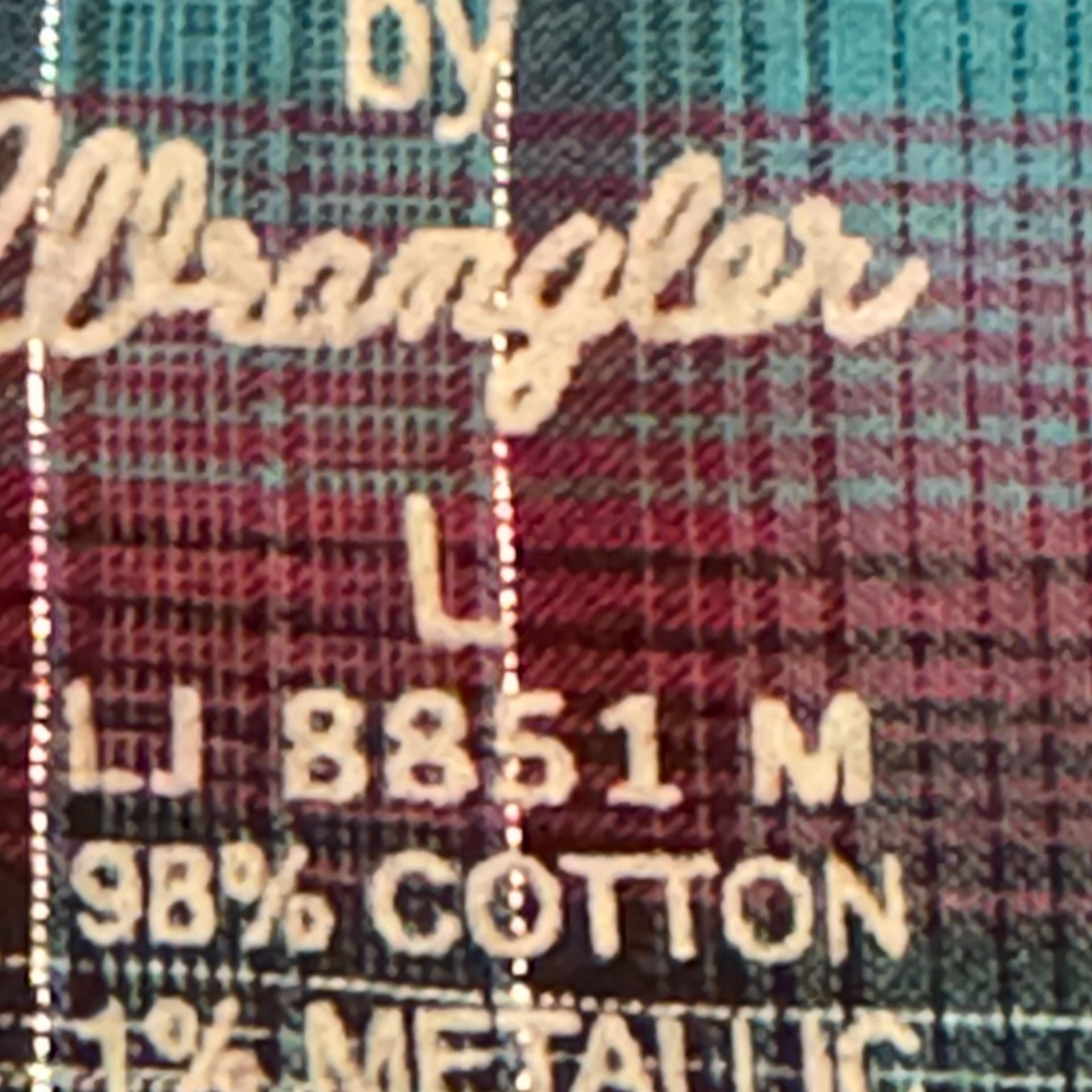 Rock 47 by Wrangler Womens L Plaid Rhinestone Embroidered Pearl Snap Western 11