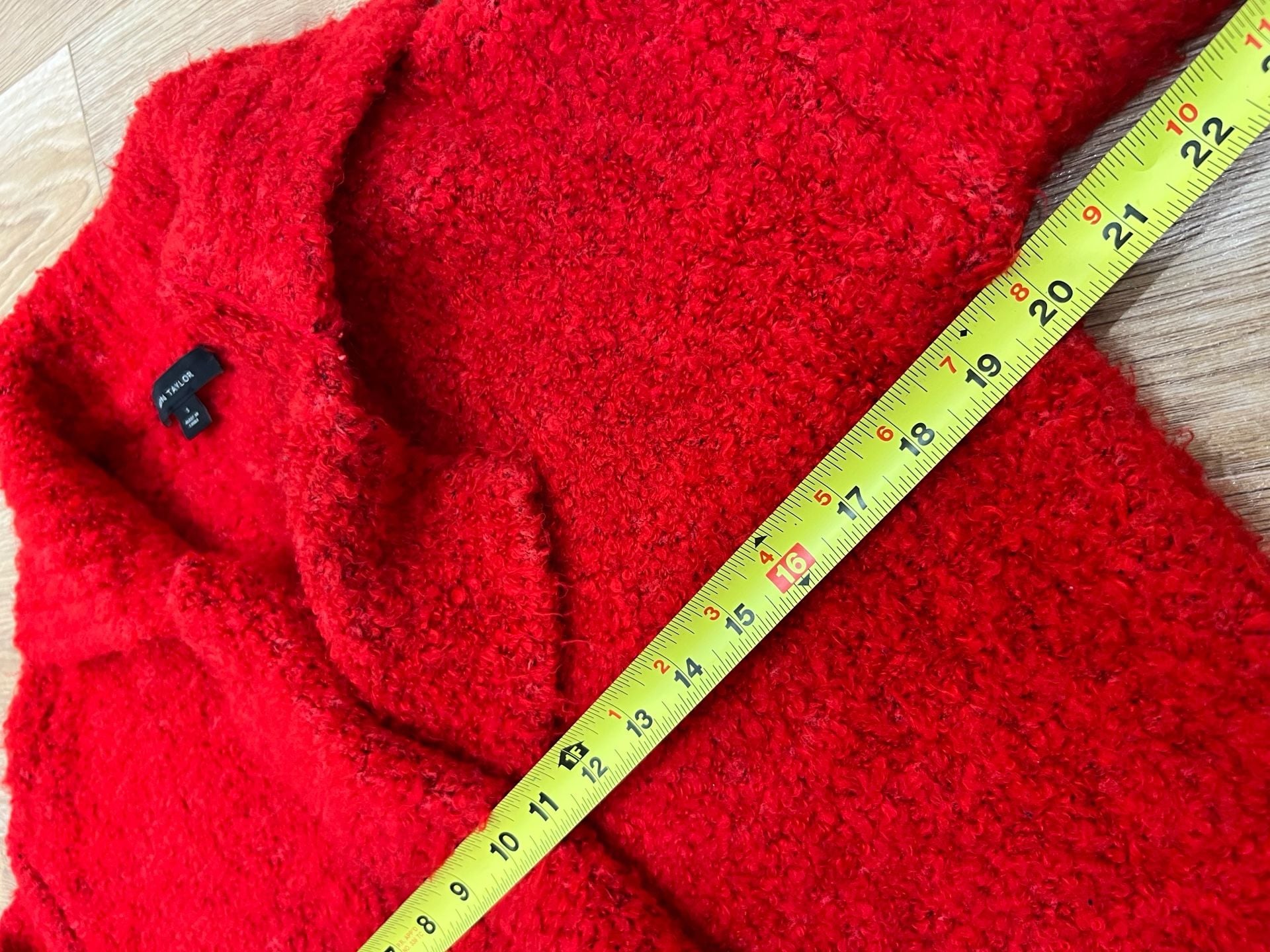 Ann Taylor Boucle Double Breasted Coatigan Size S Red Sweater Jacket 11