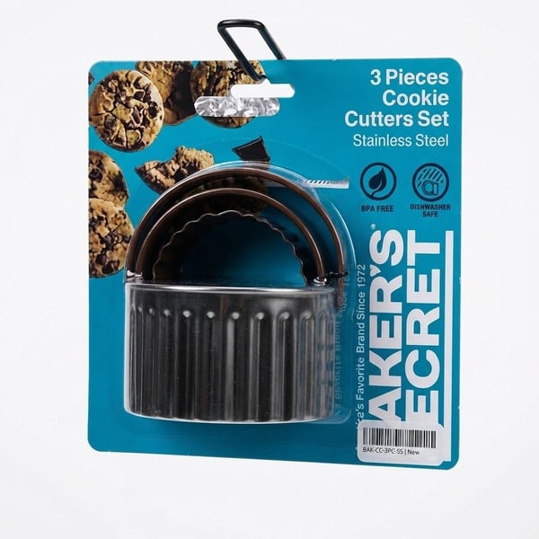 Baker's Secret 3 Pieces Cookie Cutters Set Stainless Steel BS40169