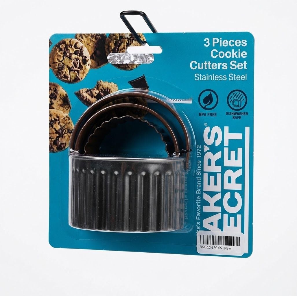 Baker's Secret 3 Pieces Cookie Cutters Set Stainless Steel BS40169 4