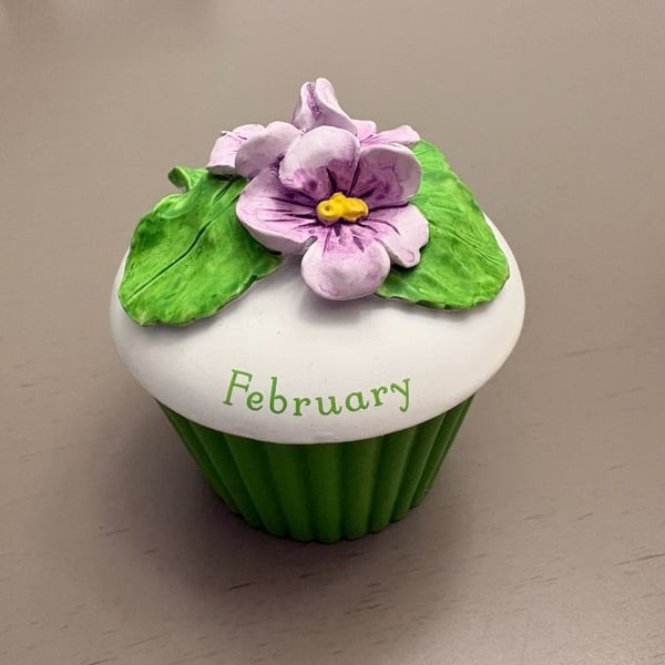 Hallmark February Violet Cupcake Trinket Box