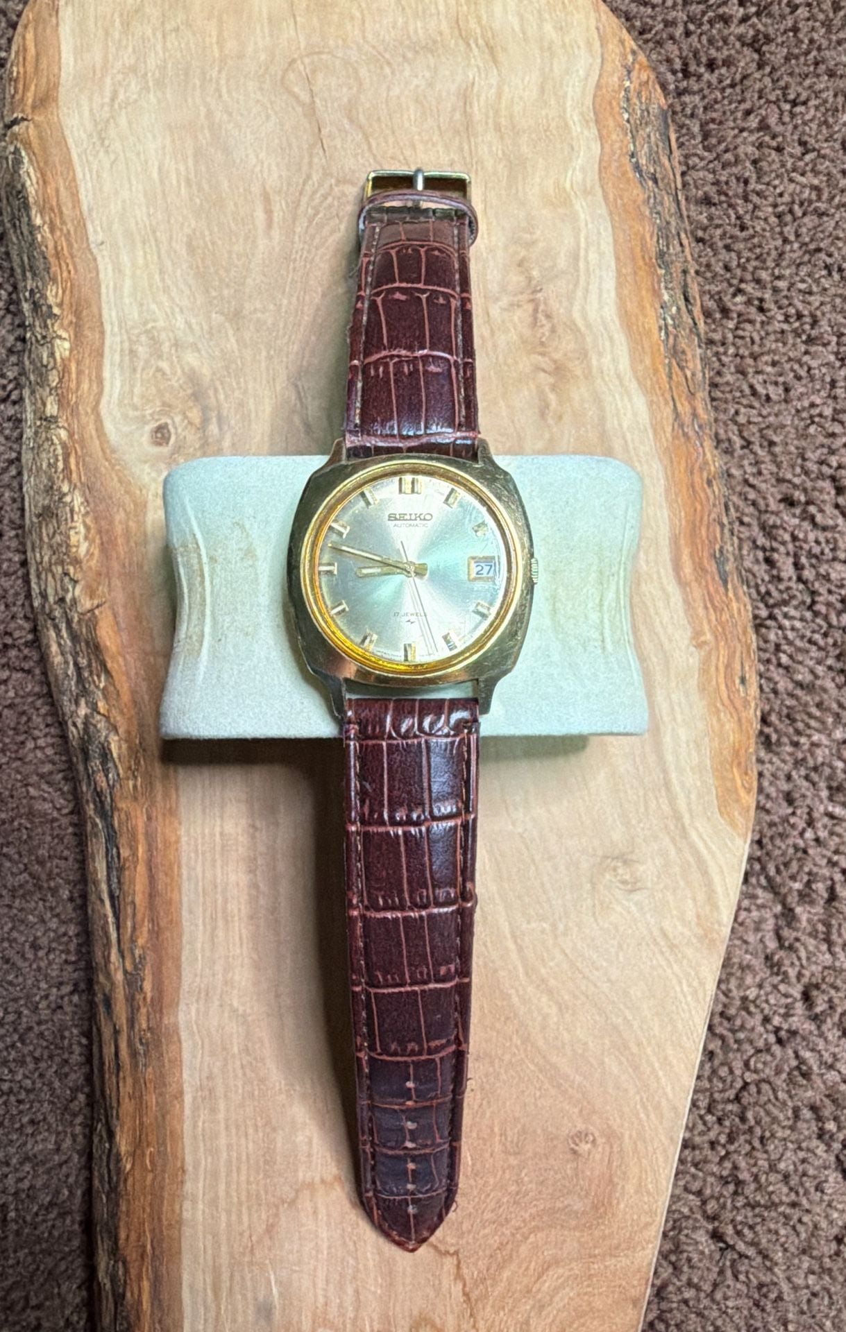 Seiko 7005-7041R Automatic Gold Tone 17 Jewels Vintage Watch 7