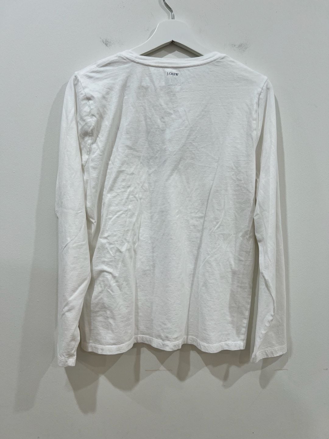 J.Crew Holiday Crew Long Sleeve Collector Tee Size L White Plaid Graphic 11