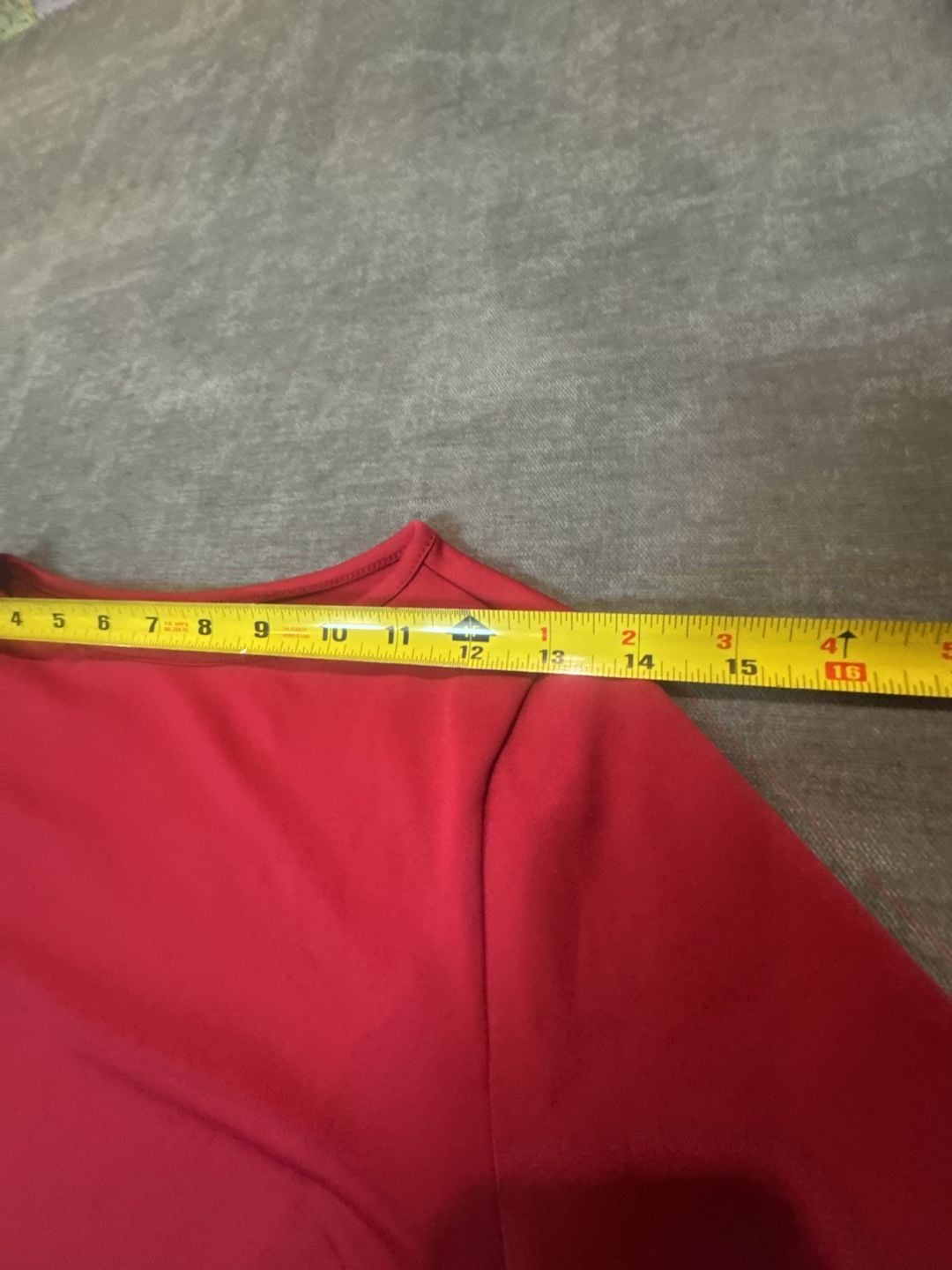 Red Boatneck 3/4 Sleeve Crop Top Size S Polyester 5