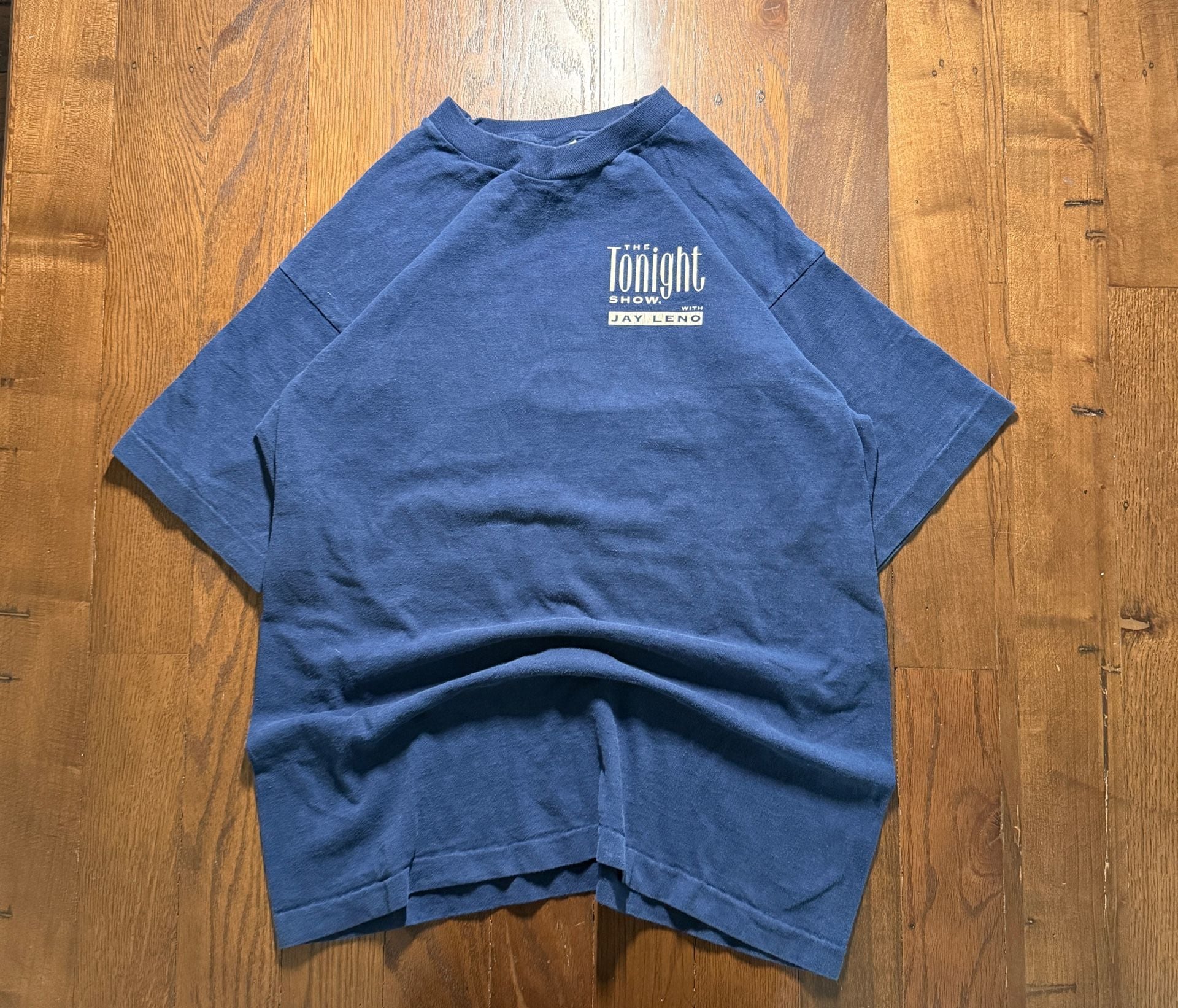 Vintage 90s The Tonight Show With Jay Leno T-Shirt Size L Blue 1