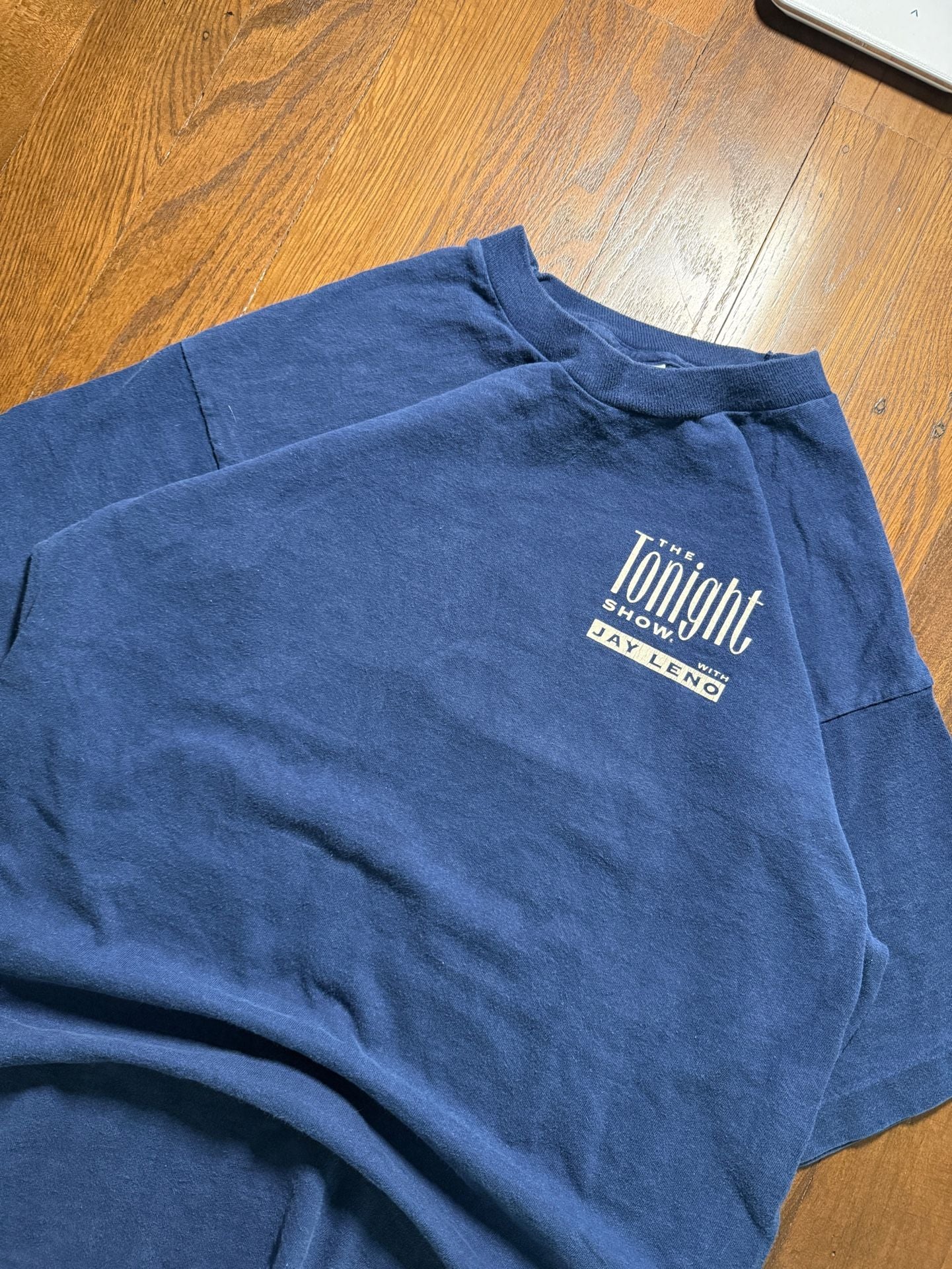 Vintage 90s The Tonight Show With Jay Leno T-Shirt Size L Blue 2