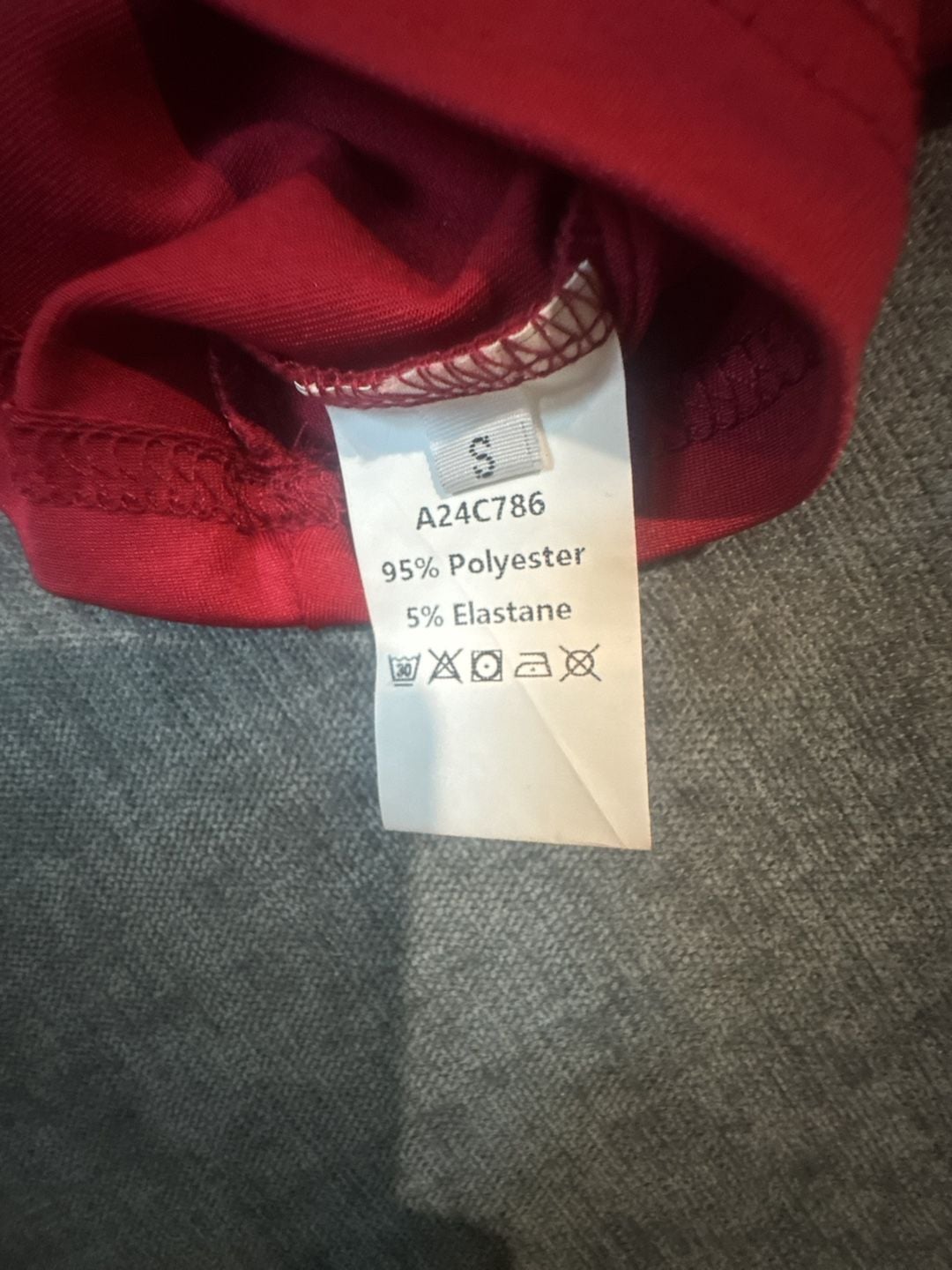 Red Boatneck 3/4 Sleeve Crop Top Size S Polyester 6