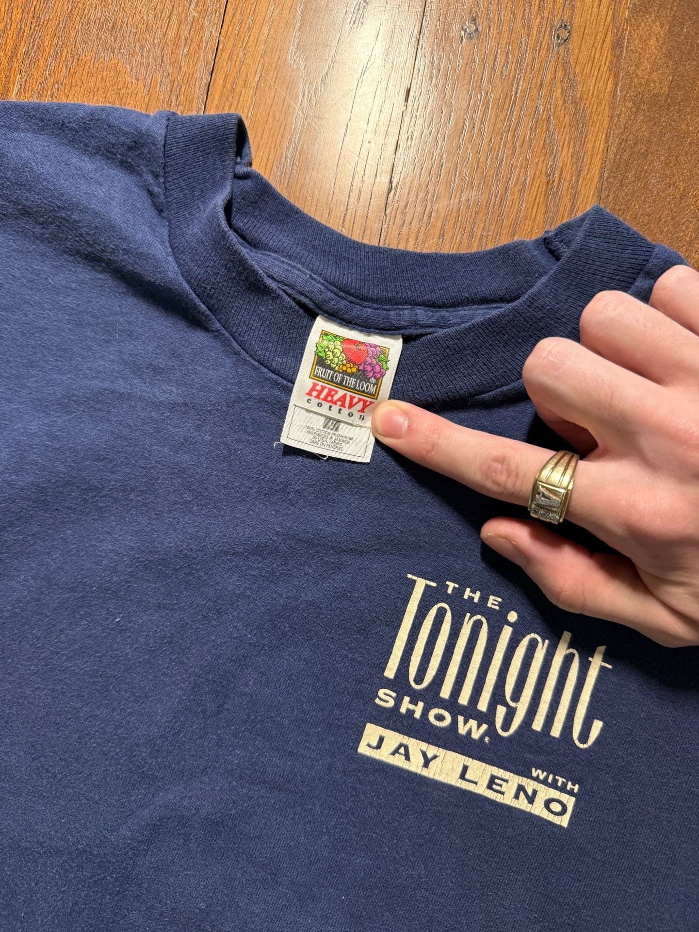 Vintage 90s The Tonight Show With Jay Leno T-Shirt Size L Blue 3