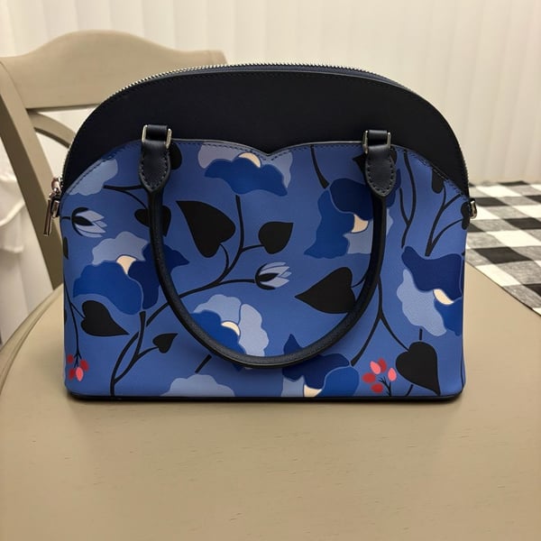 Kate Spade Payton Nouveau Bloom Medium Dome Satchel Blue Floral