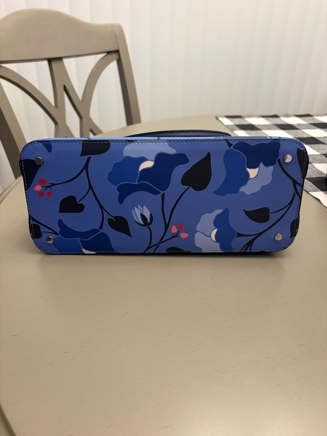 Kate Spade Payton Nouveau Bloom Medium Dome Satchel Blue Floral 5