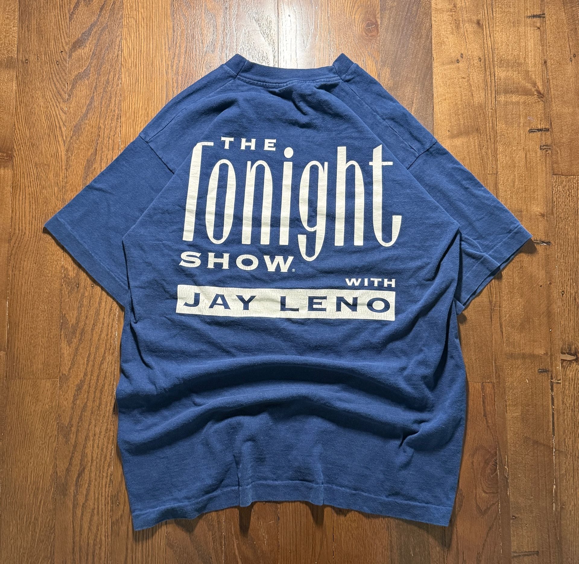 Vintage 90s The Tonight Show With Jay Leno T-Shirt Size L Blue 4