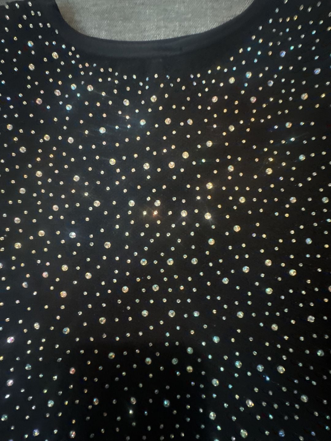 Free People Night Sky Long Sleeve Rhinestone Clubcore Going Out Top Size XS/S Black 4
